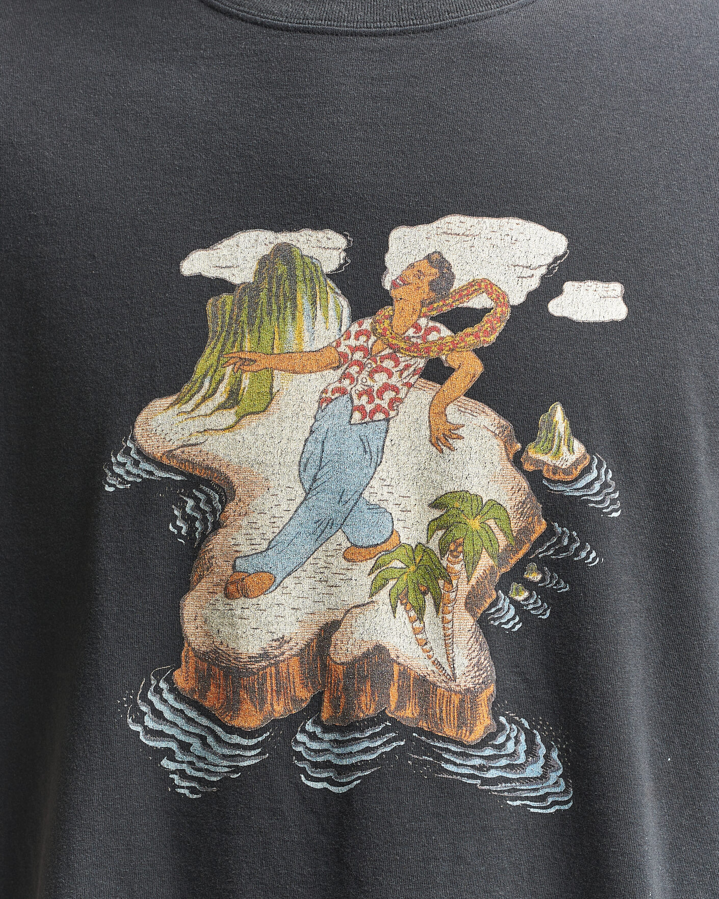 Heren | T-shirts | orSlow | Vintage Hawaiian Print T-Shirt Black