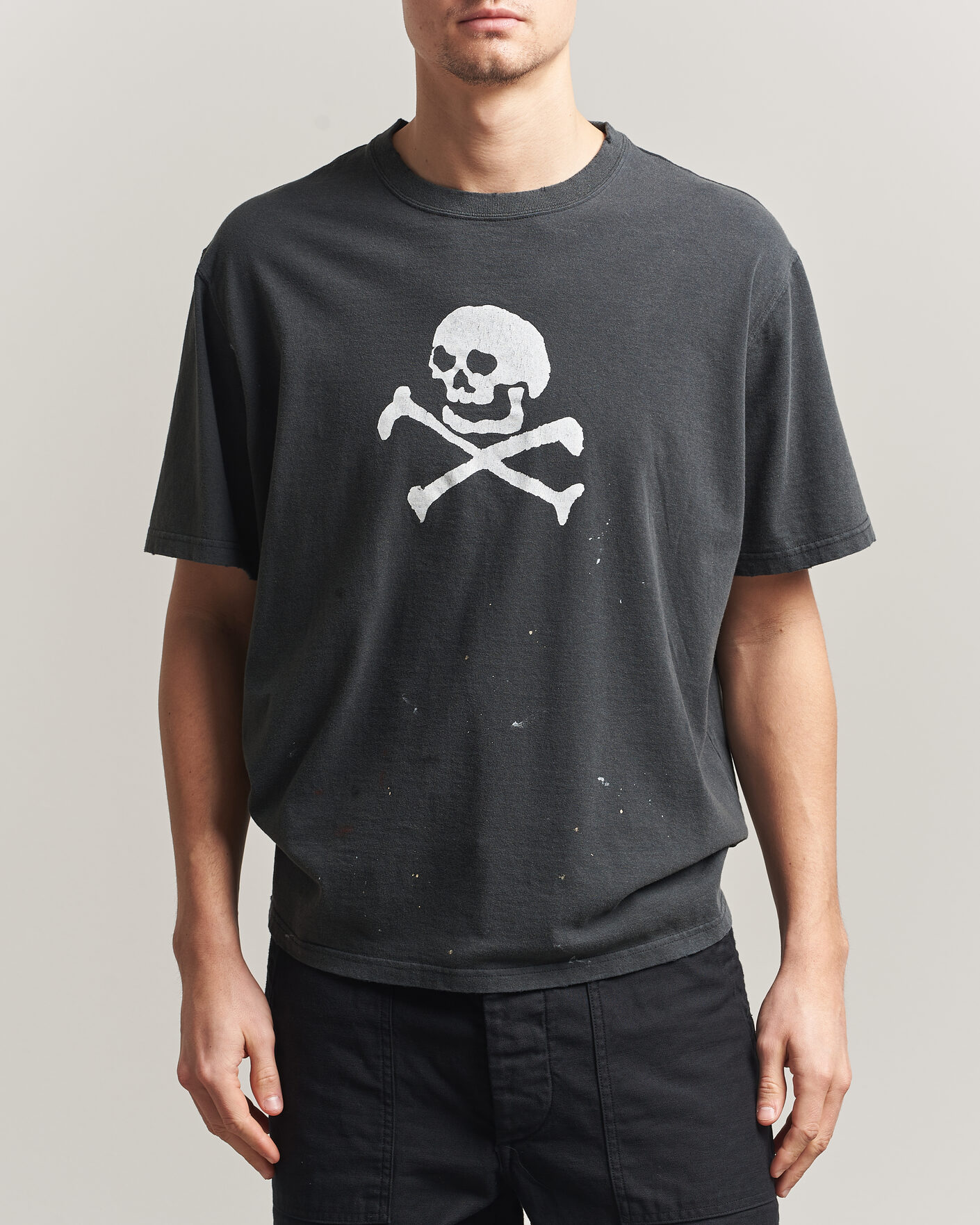 Heren | T-shirts | orSlow | Vintage Skull Print T-Shirt Black