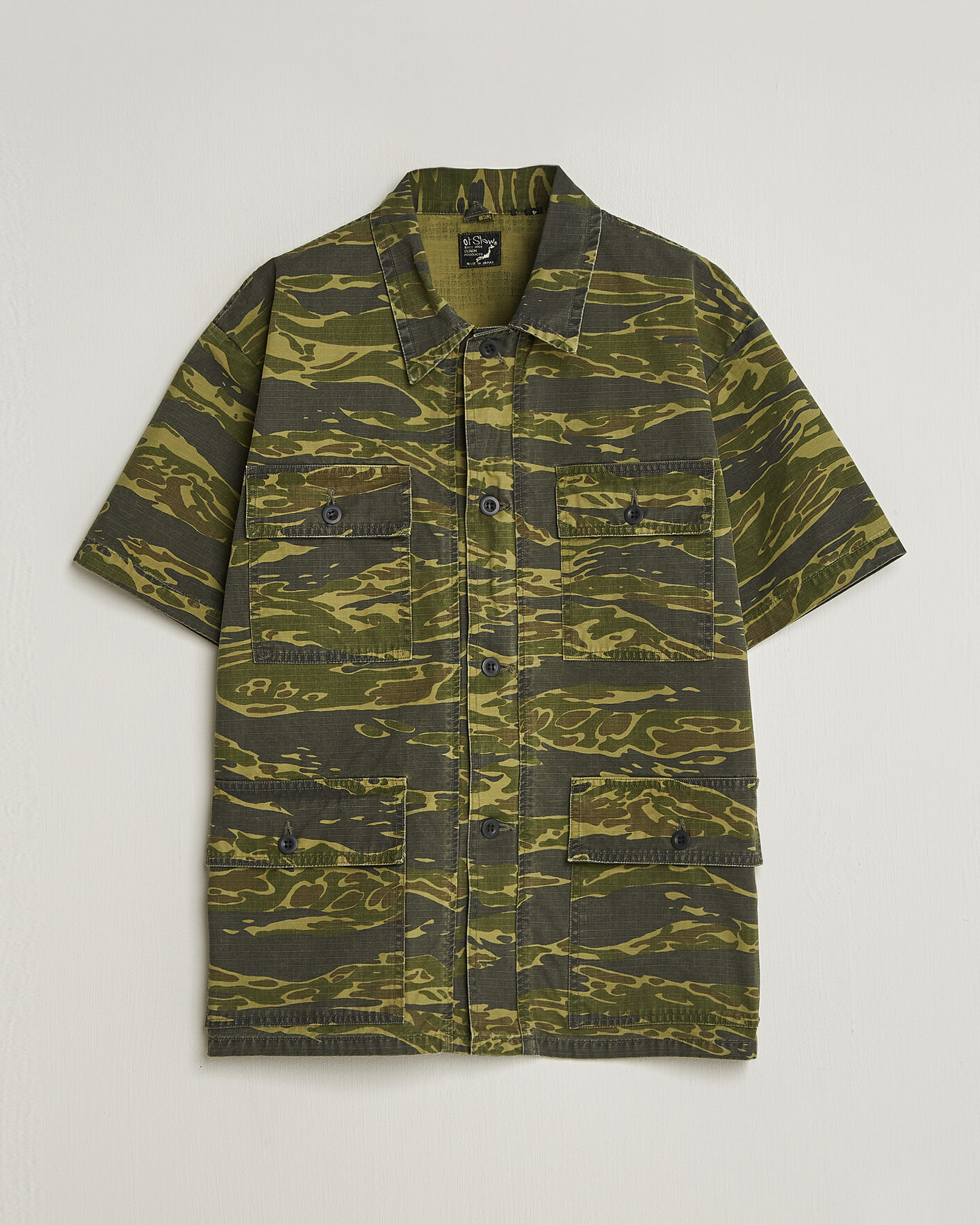 Homme | Chemises | orSlow | Short Sleeve Utility Shirt Tiger Camo
