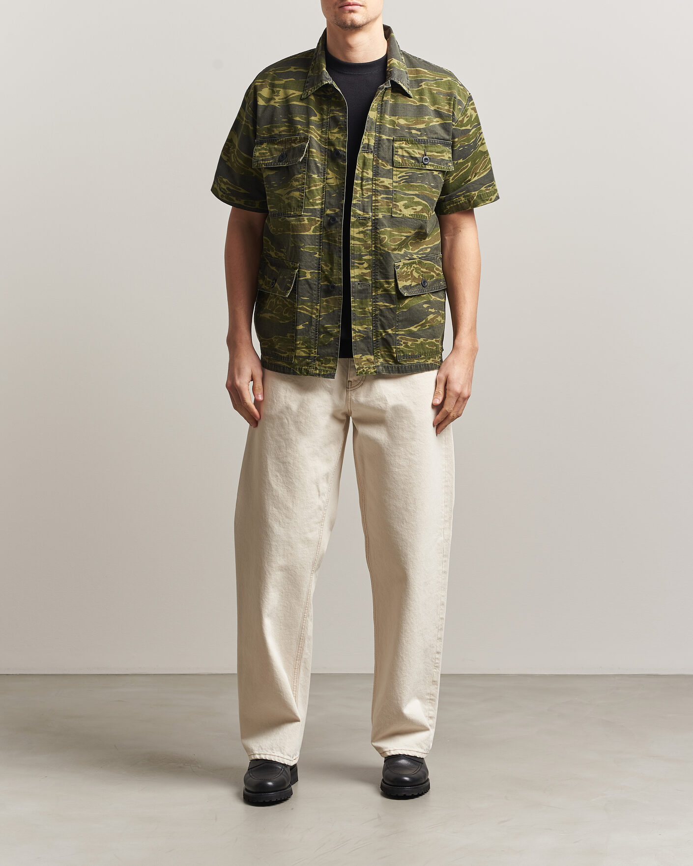 Homme | Chemises | orSlow | Short Sleeve Utility Shirt Tiger Camo