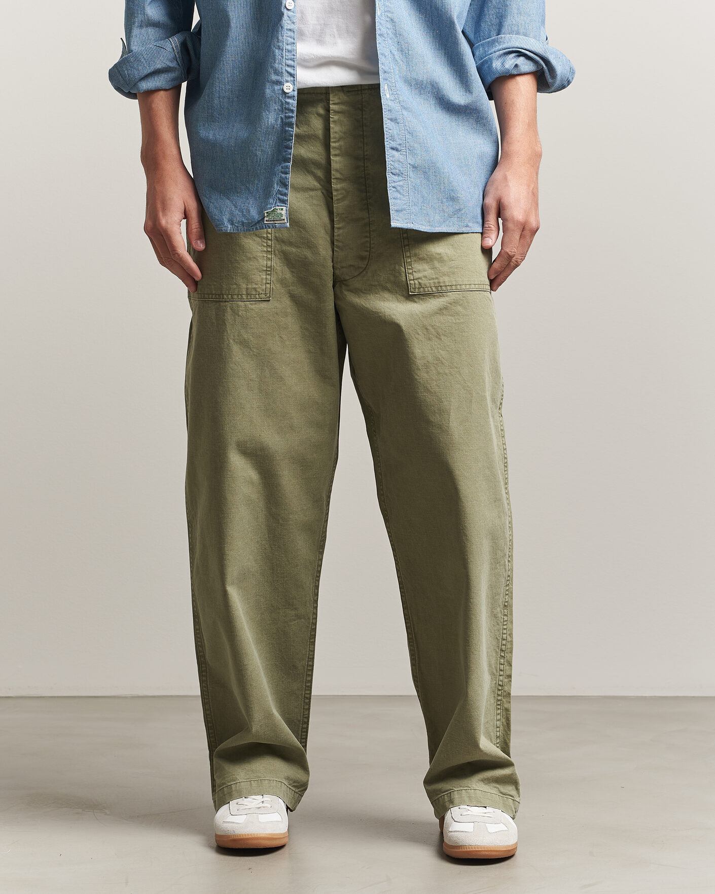 Homme | Pantalons | orSlow | Summer Fatigue Pants Washed Army Green