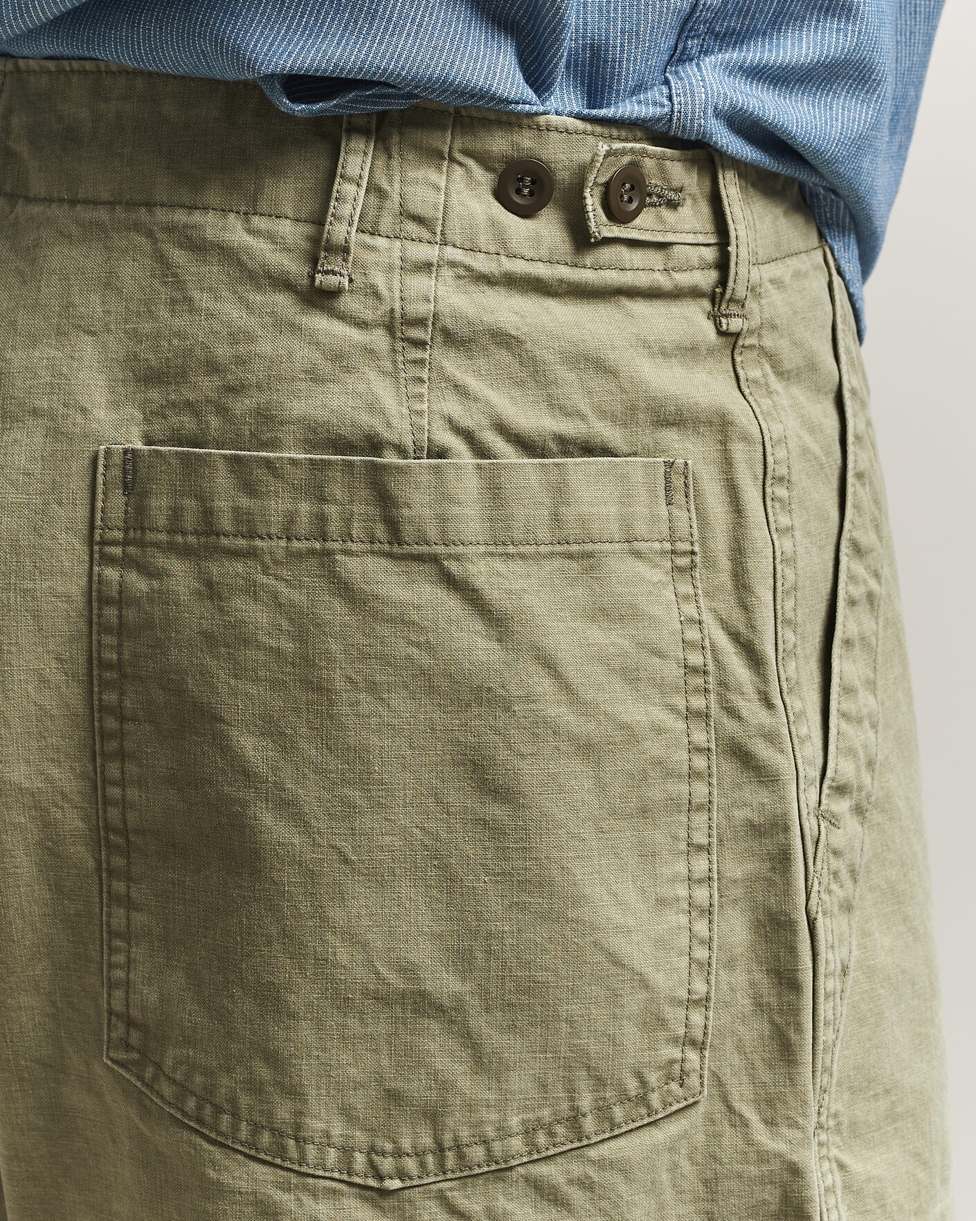 Homme | Pantalons | orSlow | Summer Fatigue Pants Washed Army Green