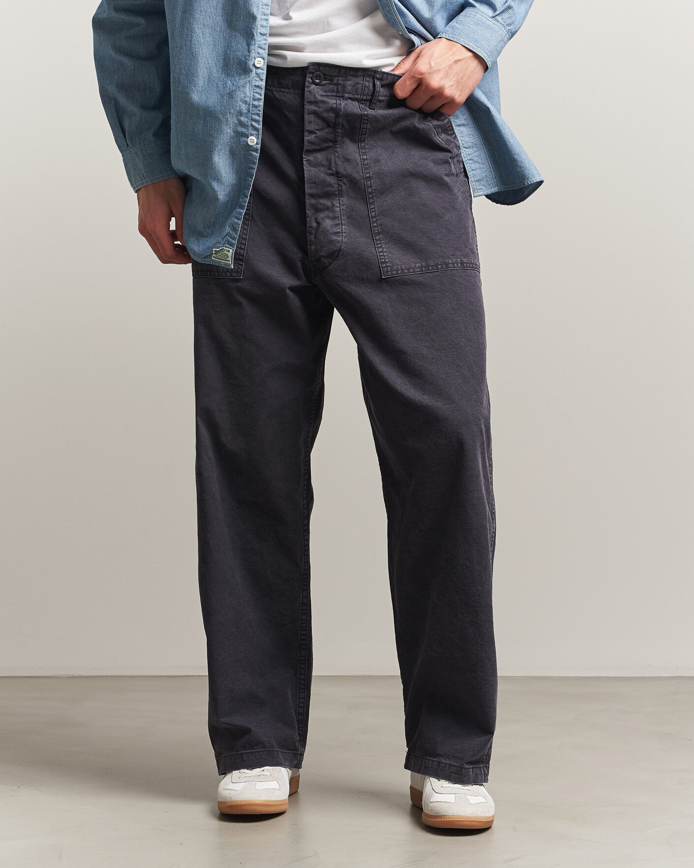 Heren | Broeken | orSlow | Summer Fatigue Pants Washed Black
