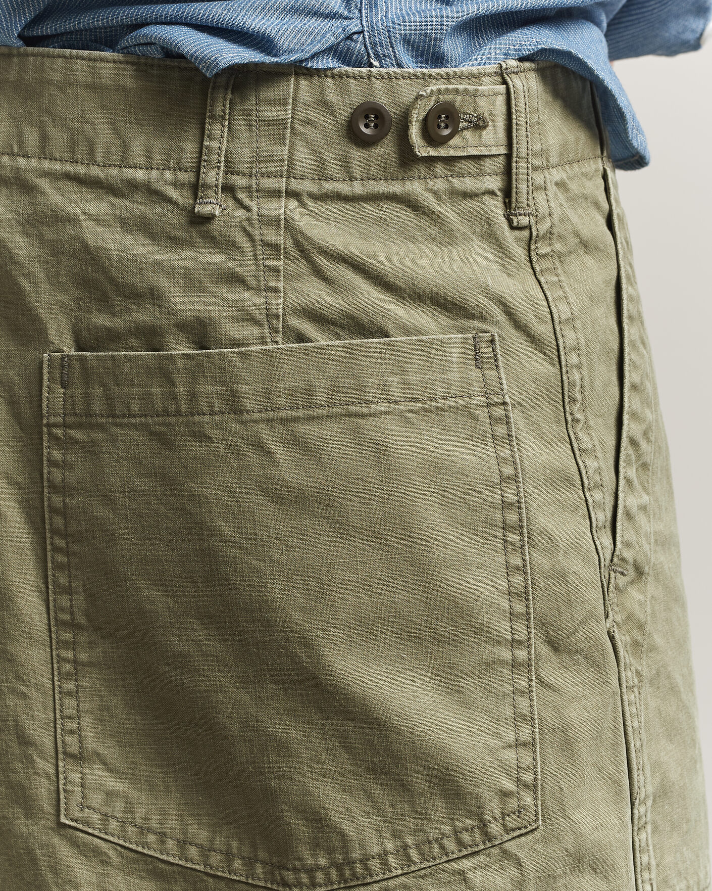 Heren | Korte broek | orSlow | Summer Fatigue Shorts Washed Army Green