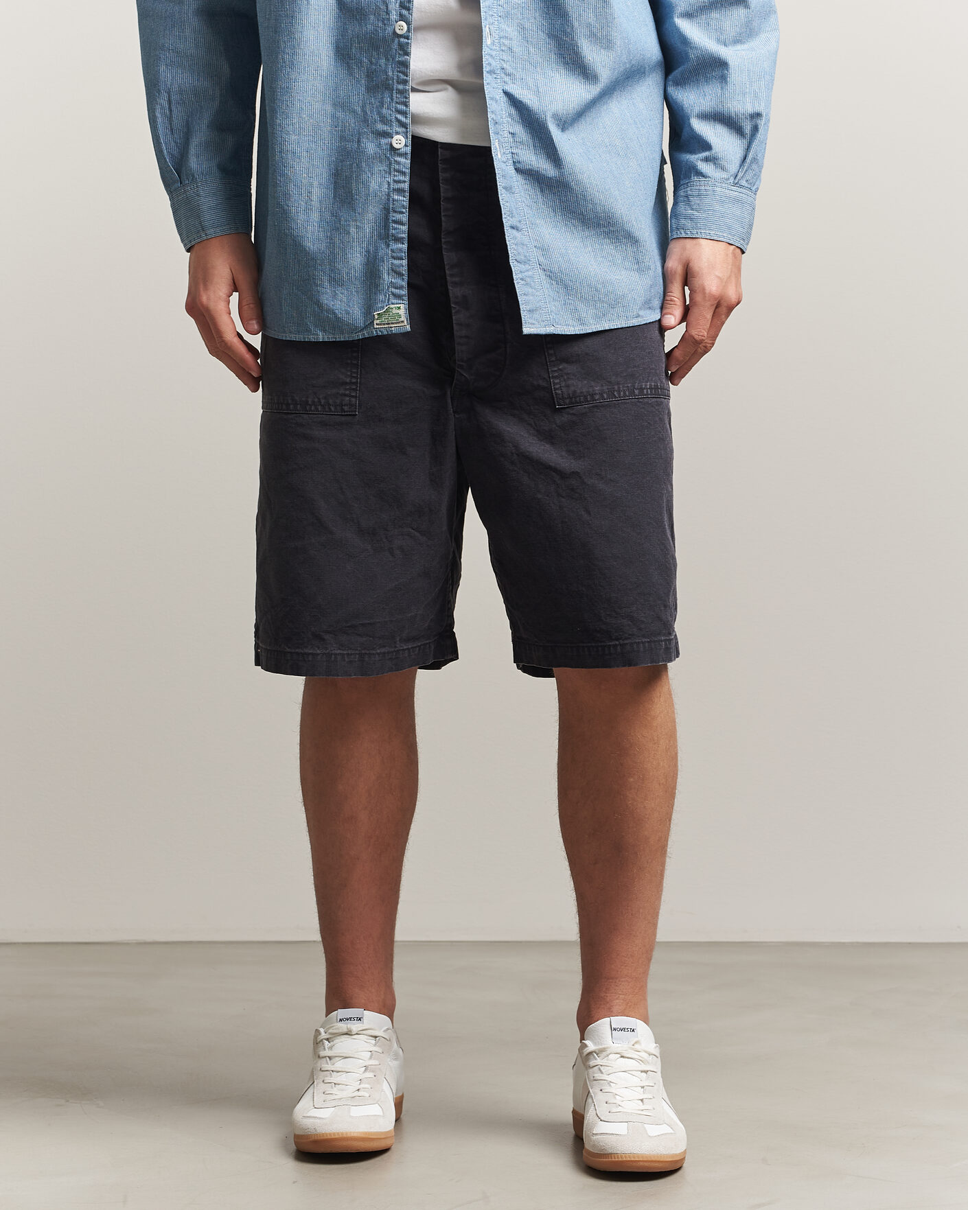 Heren | Korte broek | orSlow | Summer Fatigue Shorts Washed Black