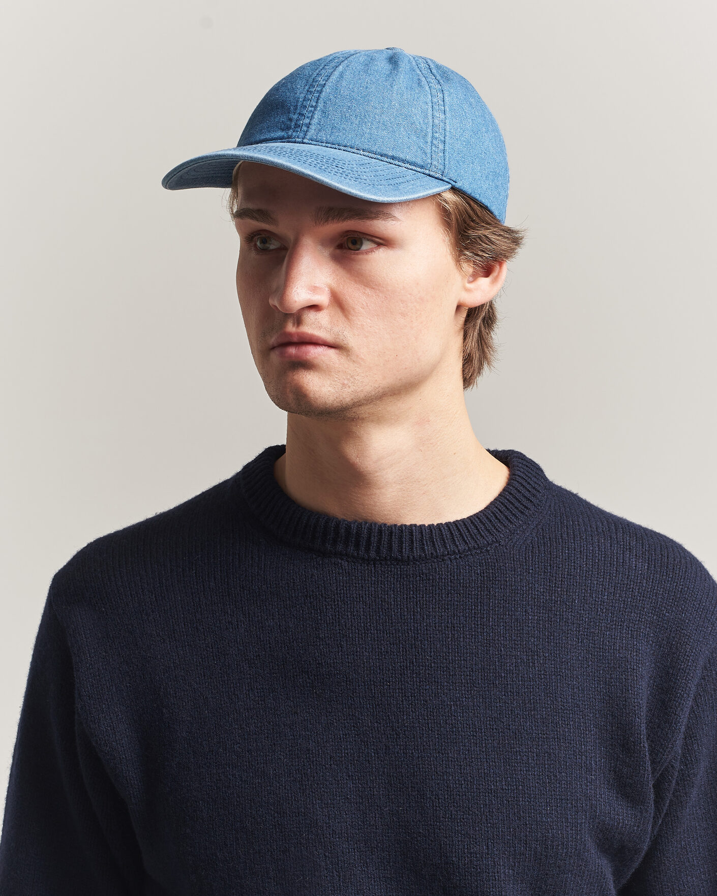 Homme | Bobs Et Casquettes | Varsity Headwear | Washed Denim Baseball Cap Indigo