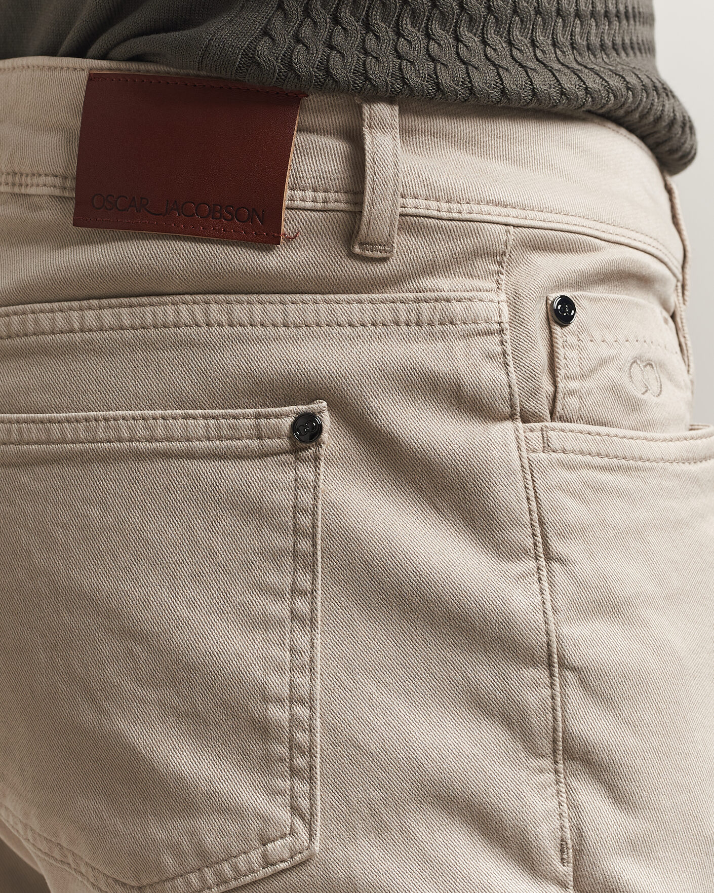 Homme | Pantalons | Oscar Jacobson | Slim Fit 5-Pocket Chino  Beige