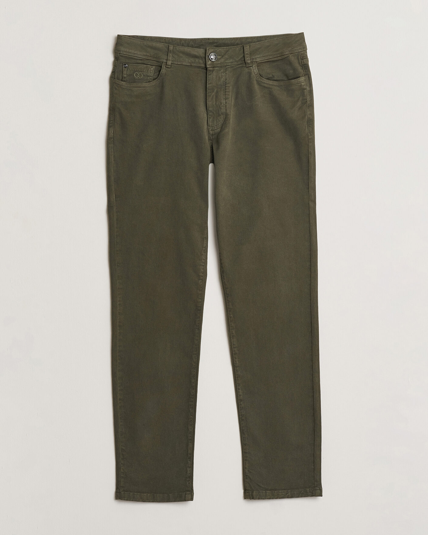 Heren | Broeken | Oscar Jacobson | Slim Fit 5-Pocket Chino Olive