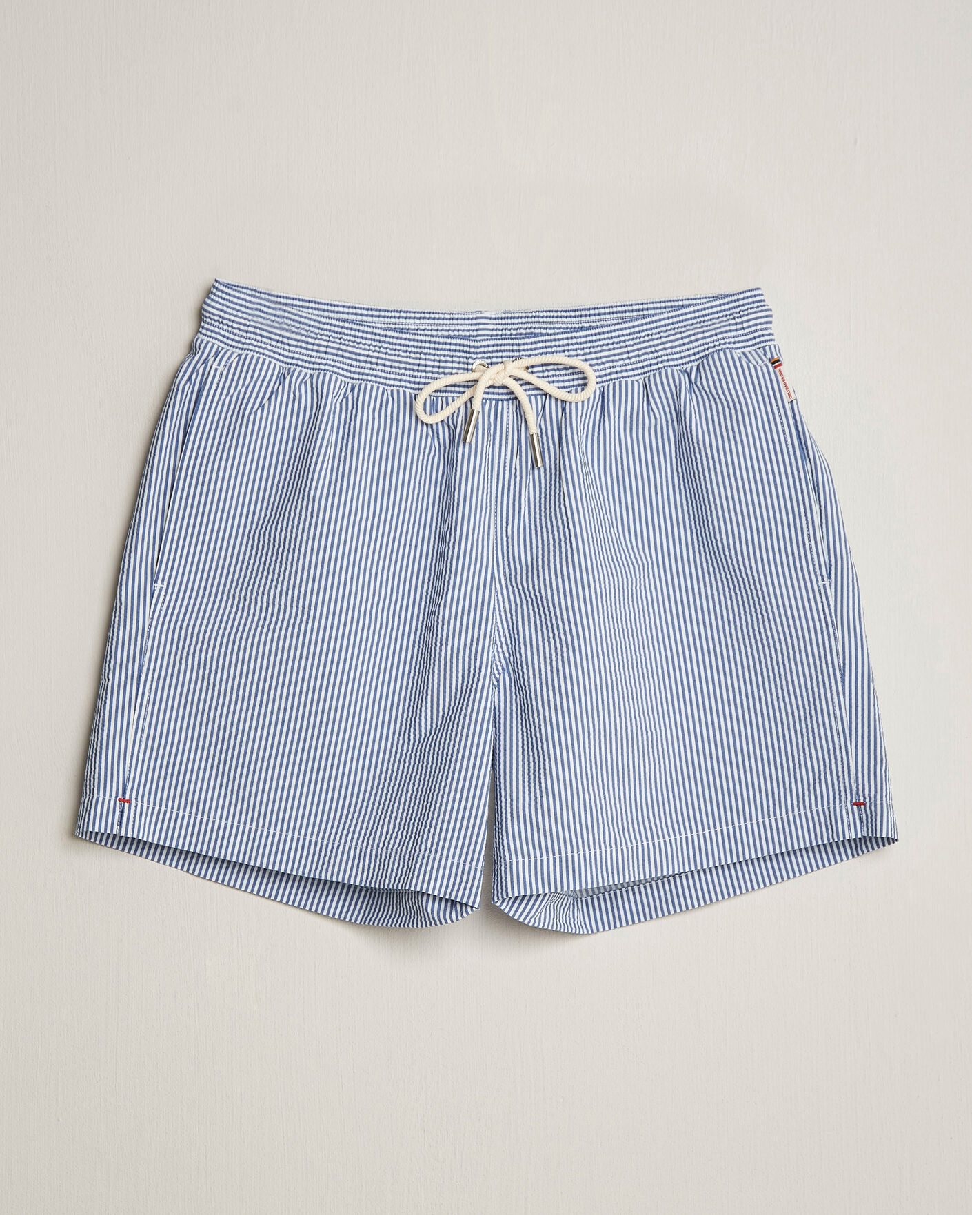 Heren | Zwembroek | Orlebar Brown | Boxer Seersucker Drawstring Swim Shorts Nova Blue