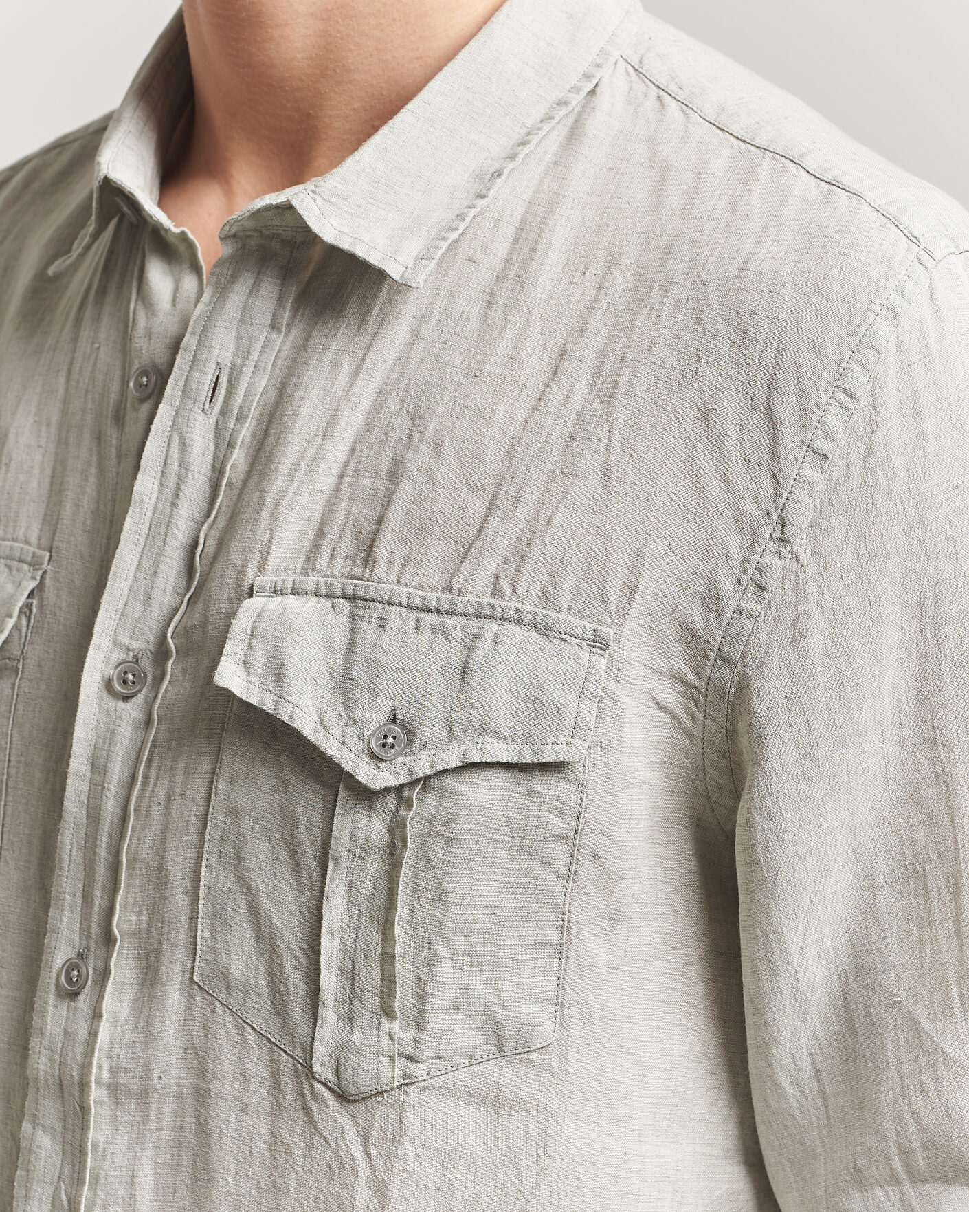 Homme | Chemises | Orlebar Brown | Coleburn Linen Shirt Cliff Grey