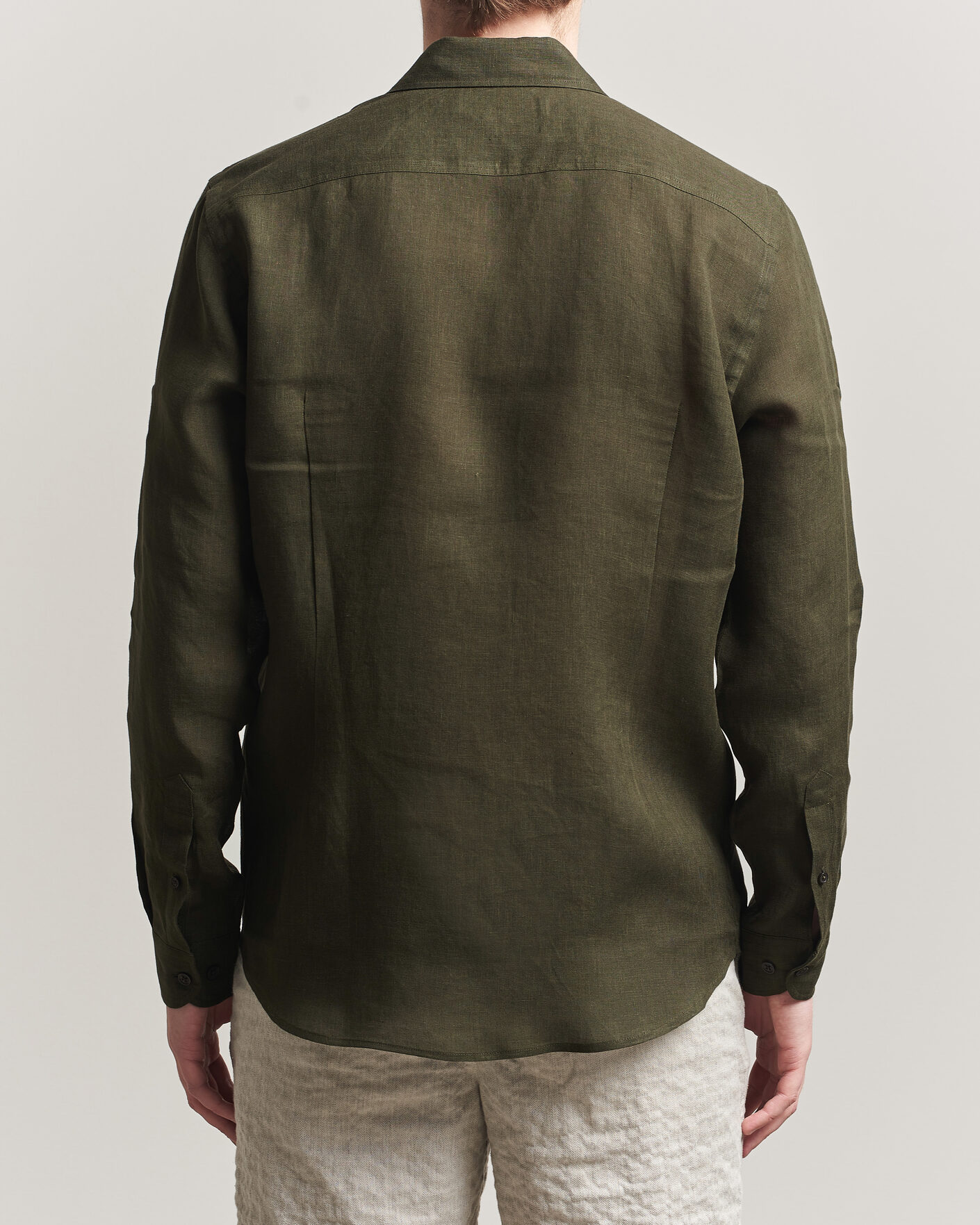 Homme | Chemises | Orlebar Brown | Giles Linen Stiched Shirt Bayleaf Green