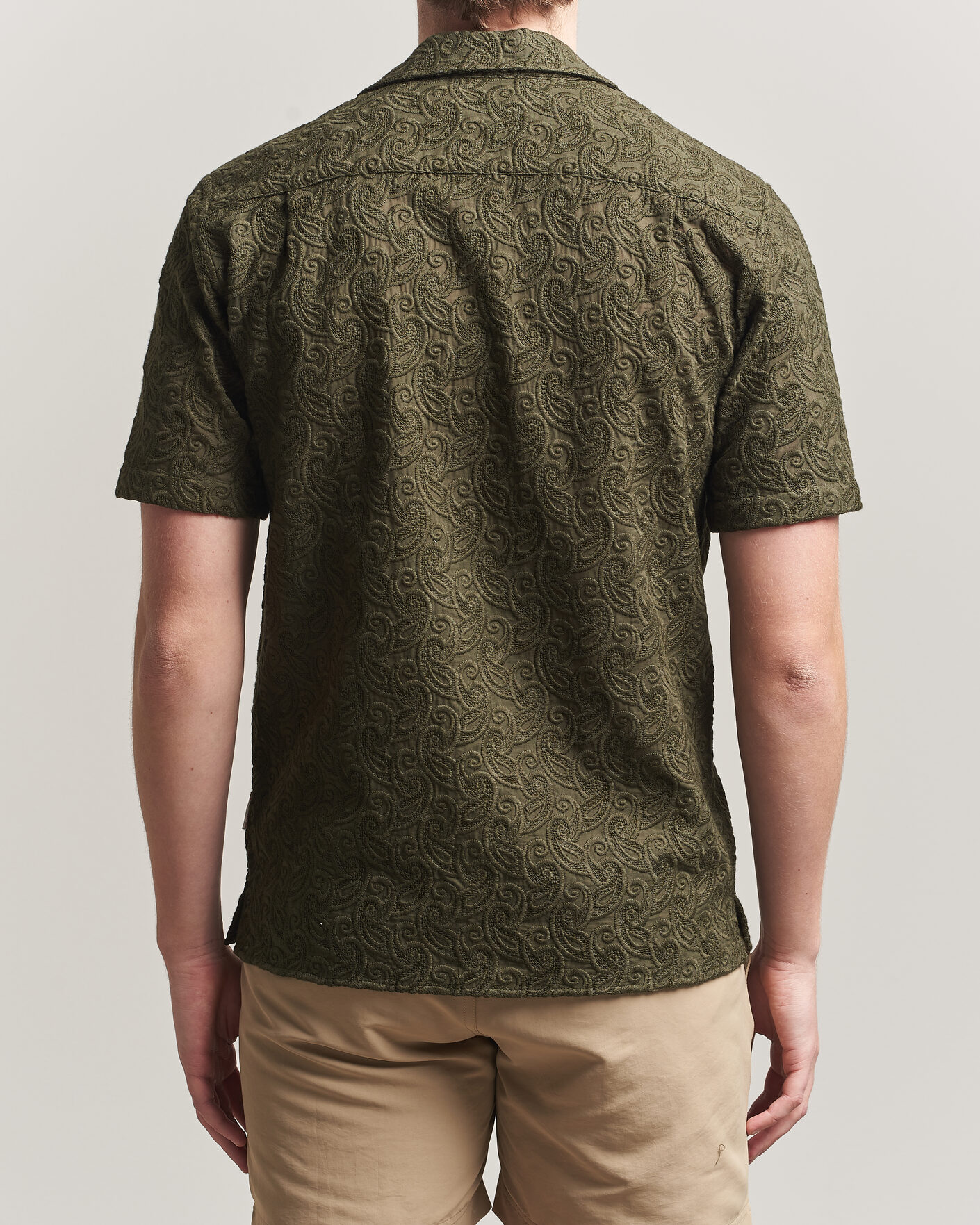 Heren | Overhemden | Orlebar Brown | Maitan Brodery Shirt Bayleaf Green