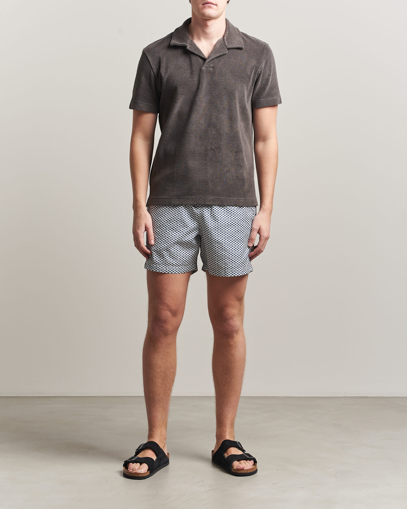 Homme | Polos | Orlebar Brown | Terry Resort Polo Elephant Grey