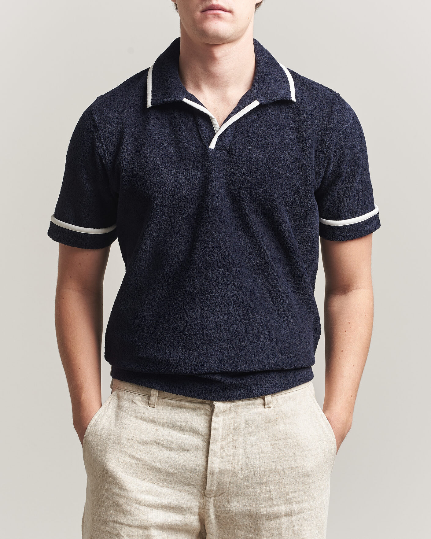 Heren | Polo's | Orlebar Brown | Ellery Towelling Polo Night Iris