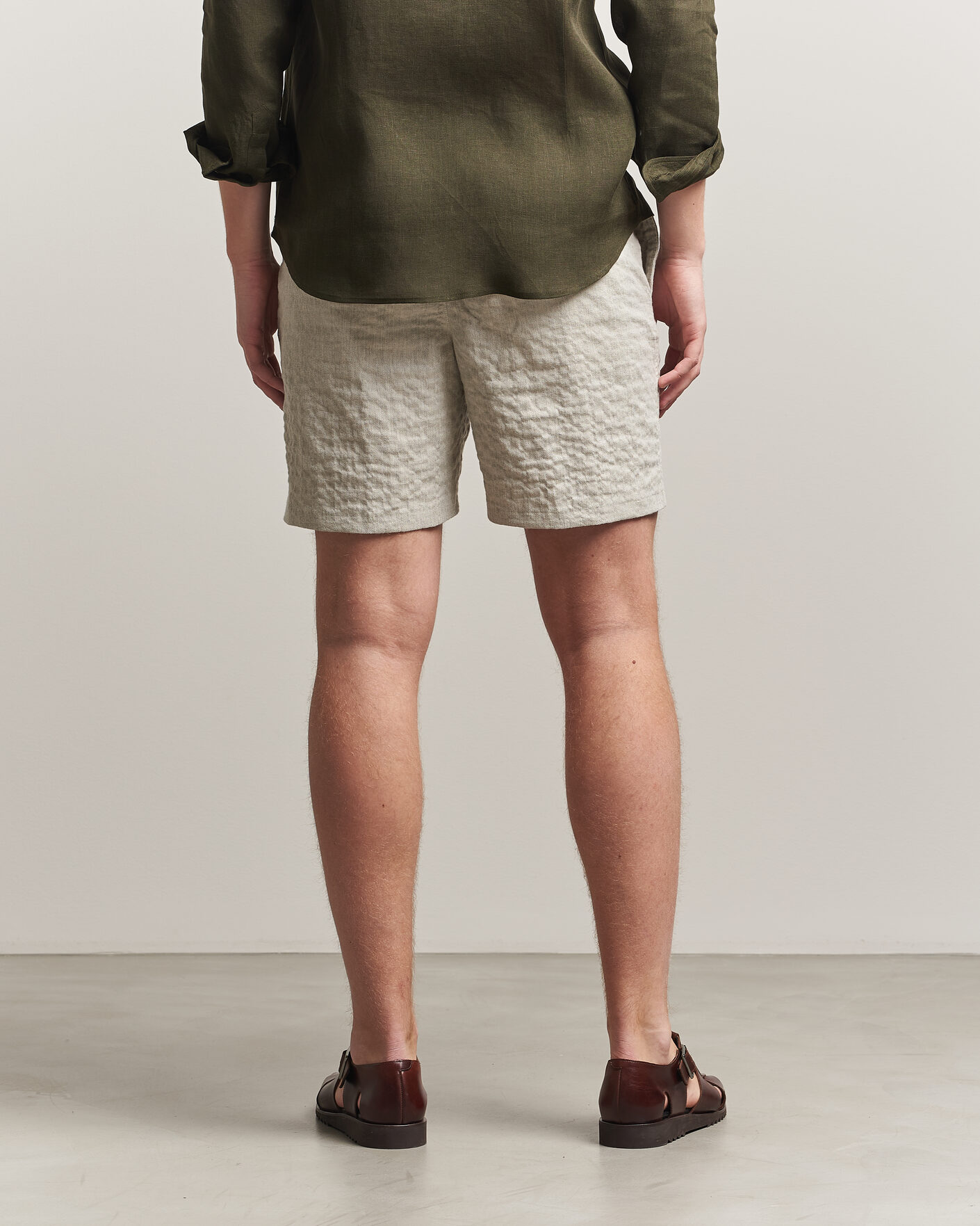 Heren | Korte broek | Orlebar Brown | Alex Sereno Herringbone Shorts Light Dijon