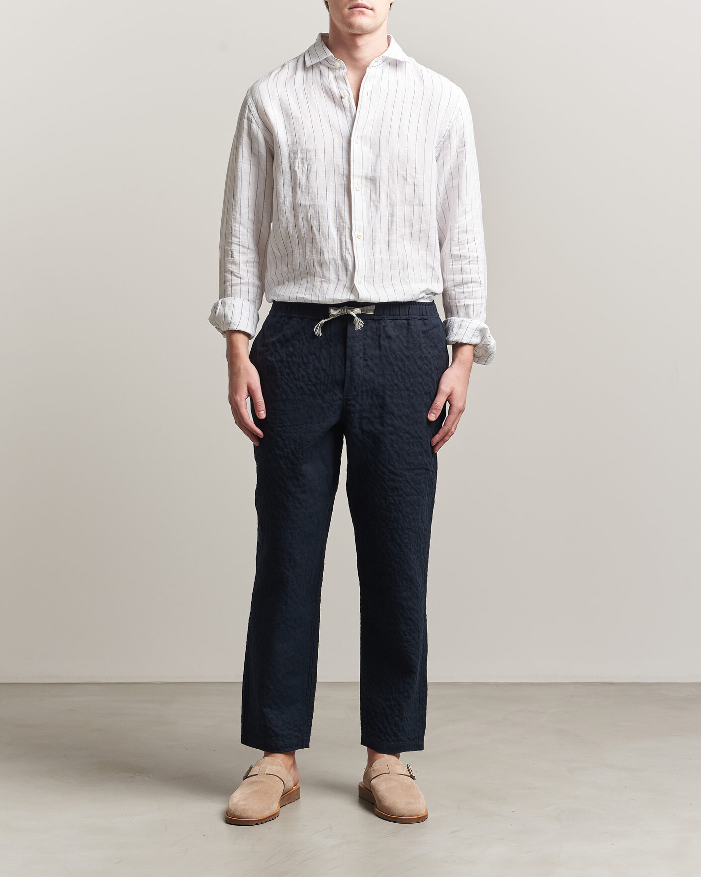 Heren | Broeken | Orlebar Brown | Sonoran Sereno Herringbone Trousers Night Iris