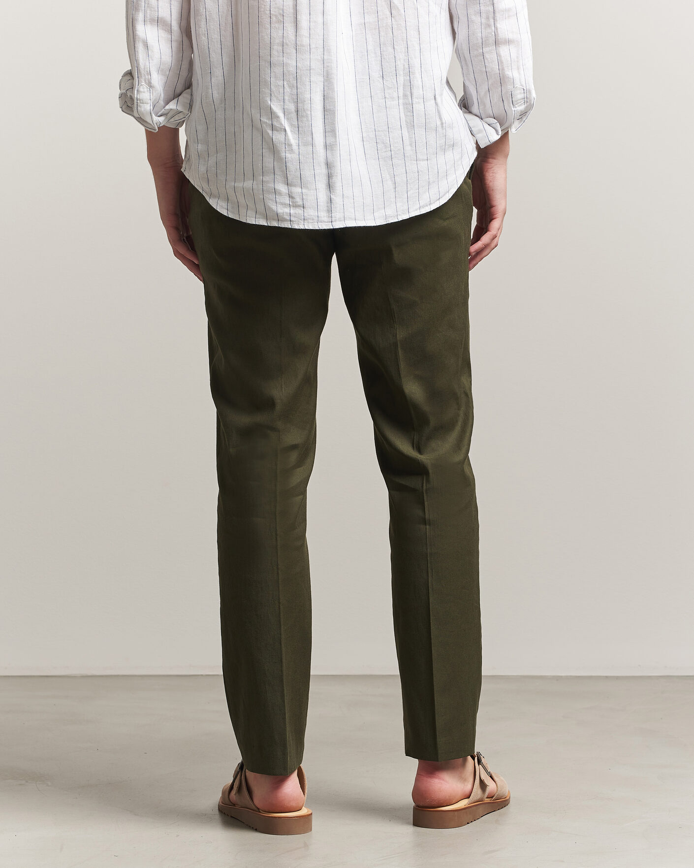 Heren | Broeken | Orlebar Brown | Ray Linen Pants Bayleaf Green