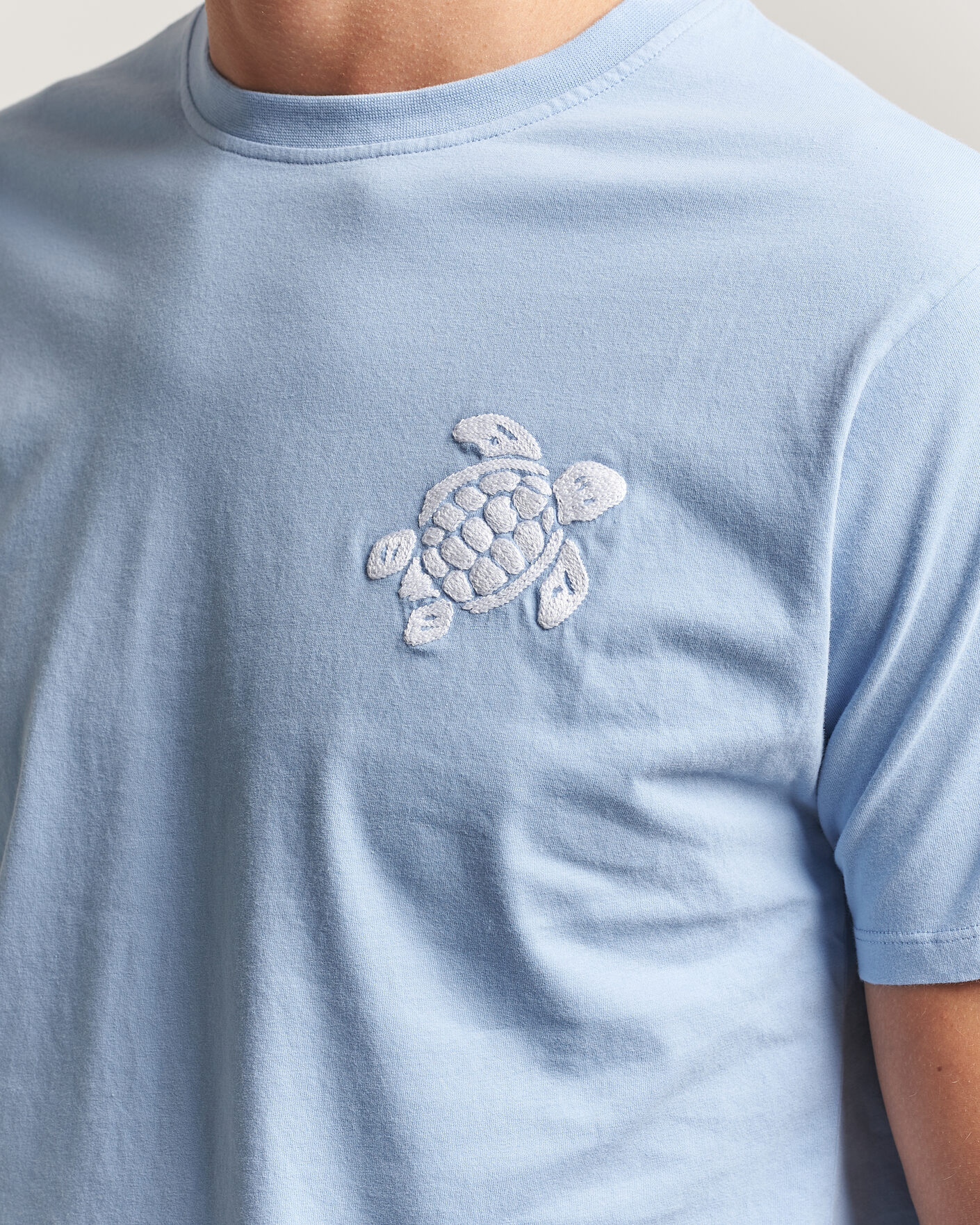 Heren | T-shirts | Vilebrequin | Printed Crew Neck T-Shirt Cloudy Blue
