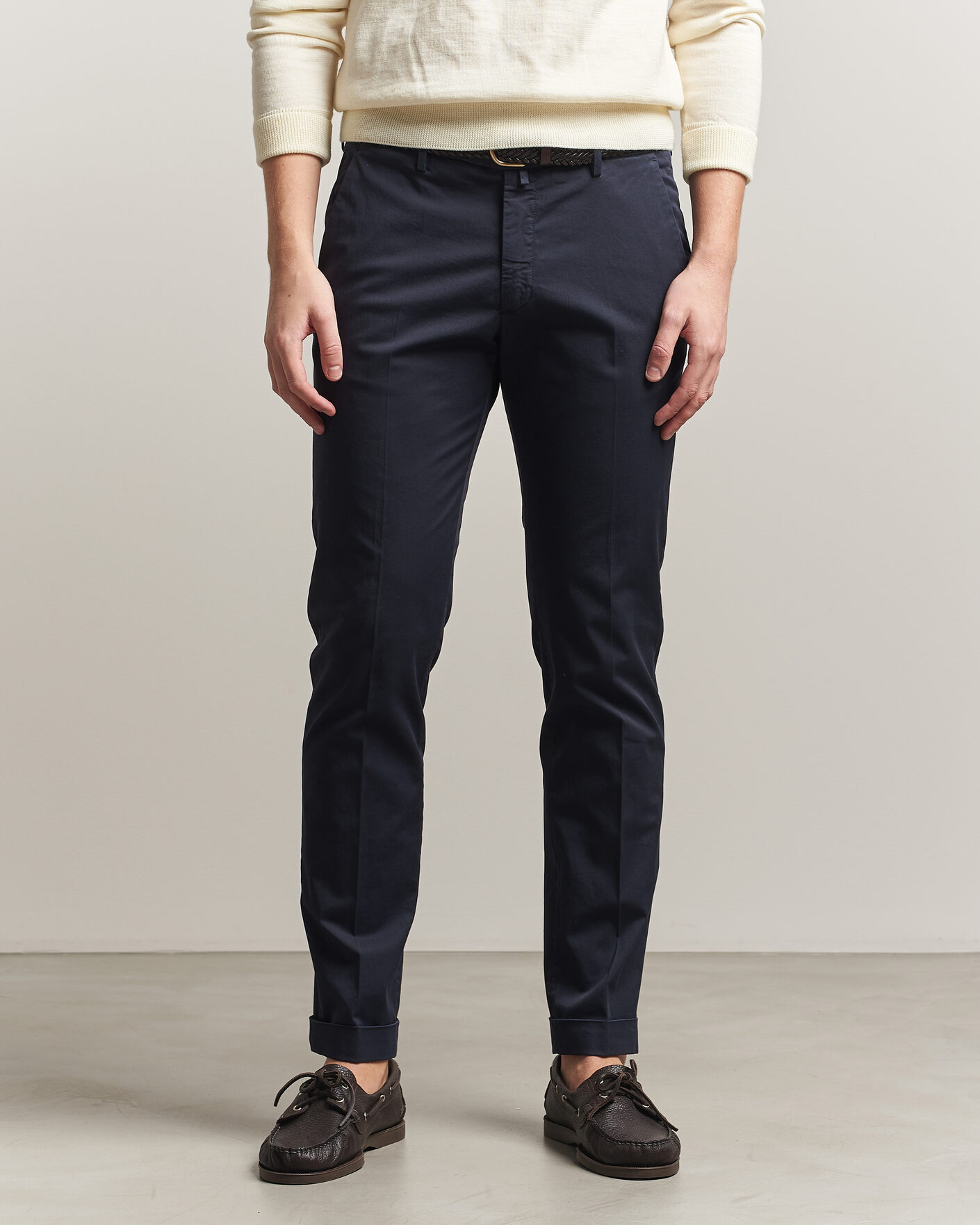 Heren | Broeken | Briglia 1949 | Slim Fit Cotton Chinos Navy