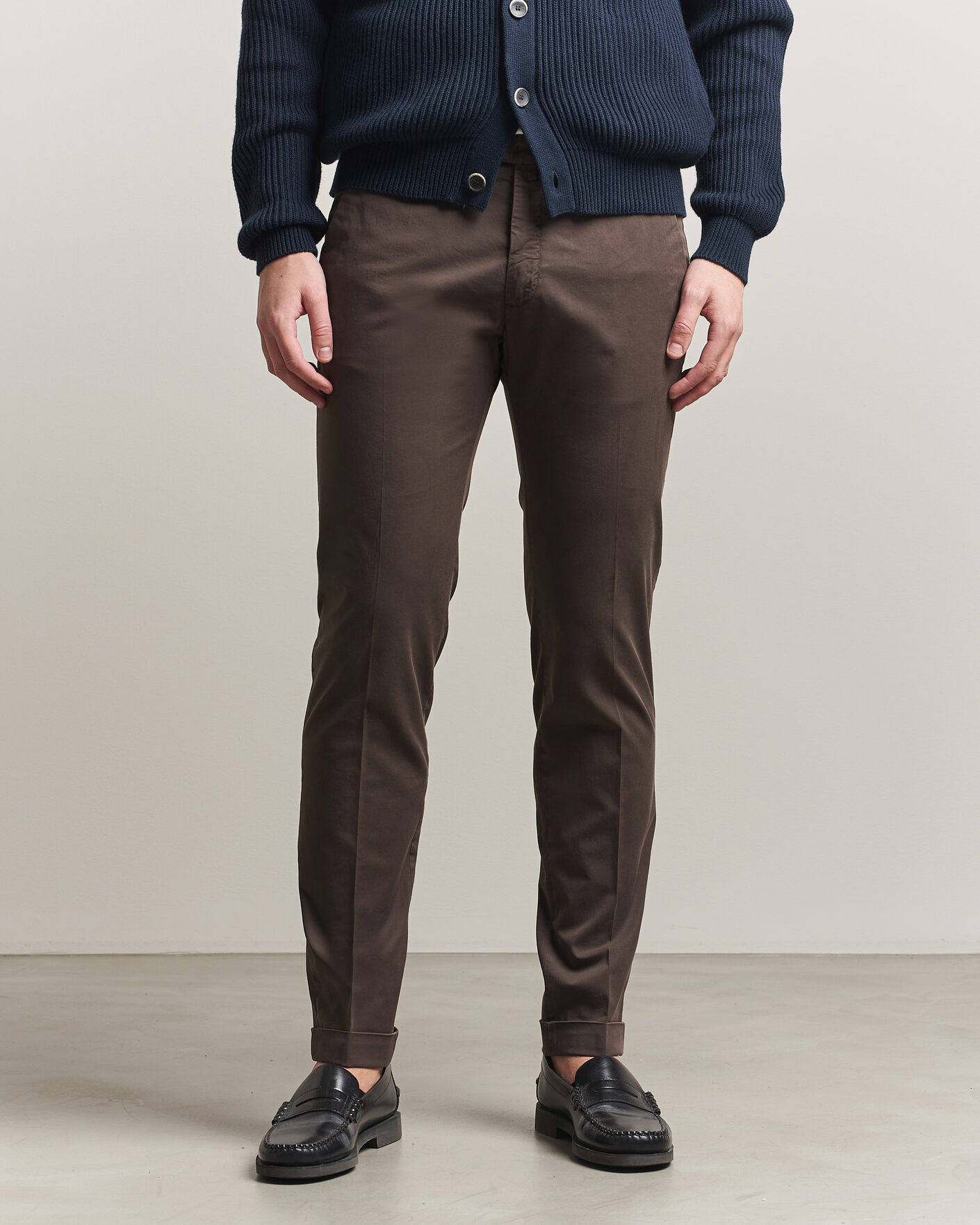 Homme | Pantalons | Briglia 1949 | Slim Fit Cotton Chinos Brown