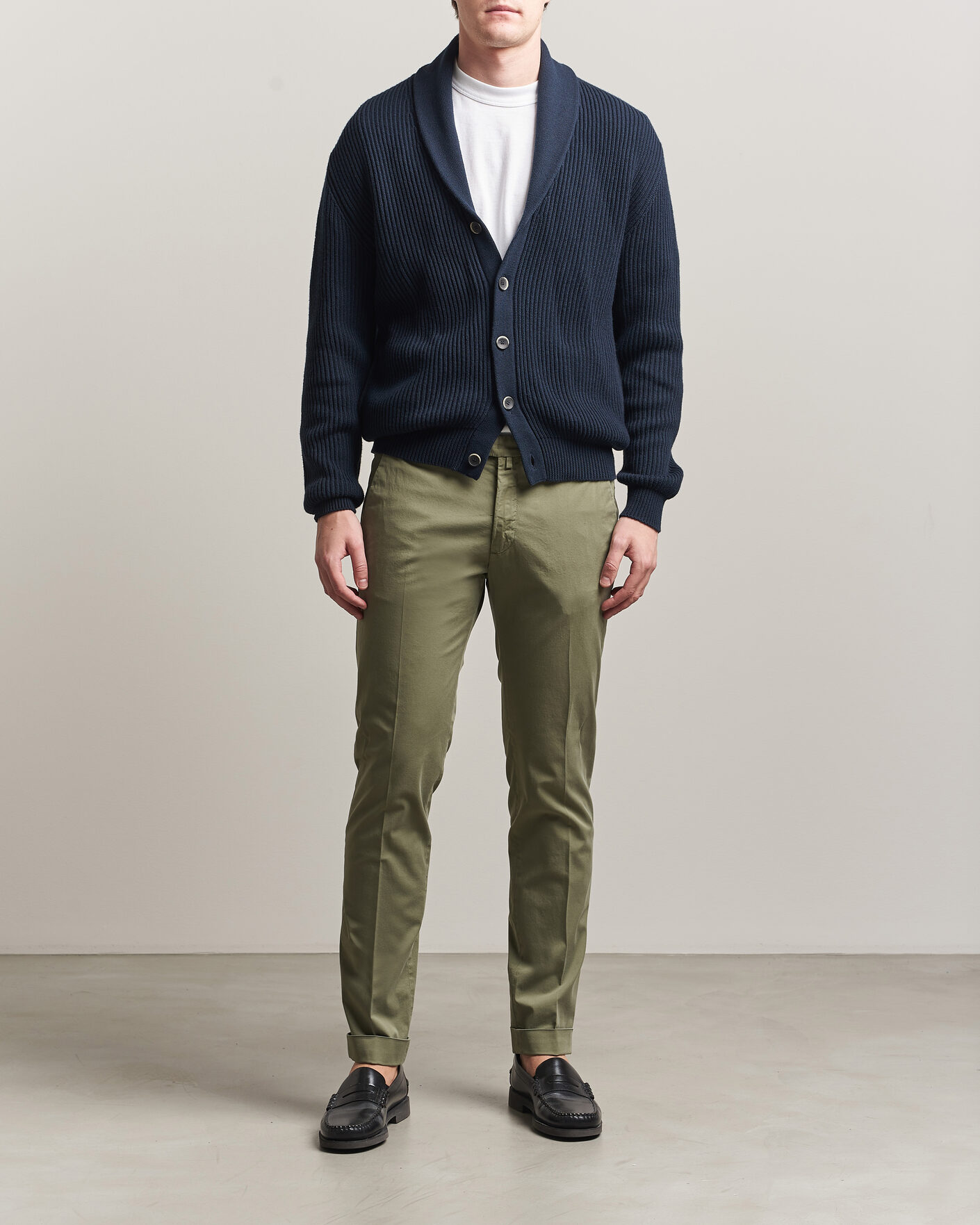 Homme | Pantalons | Briglia 1949 | Slim Fit Cotton Chinos Olive
