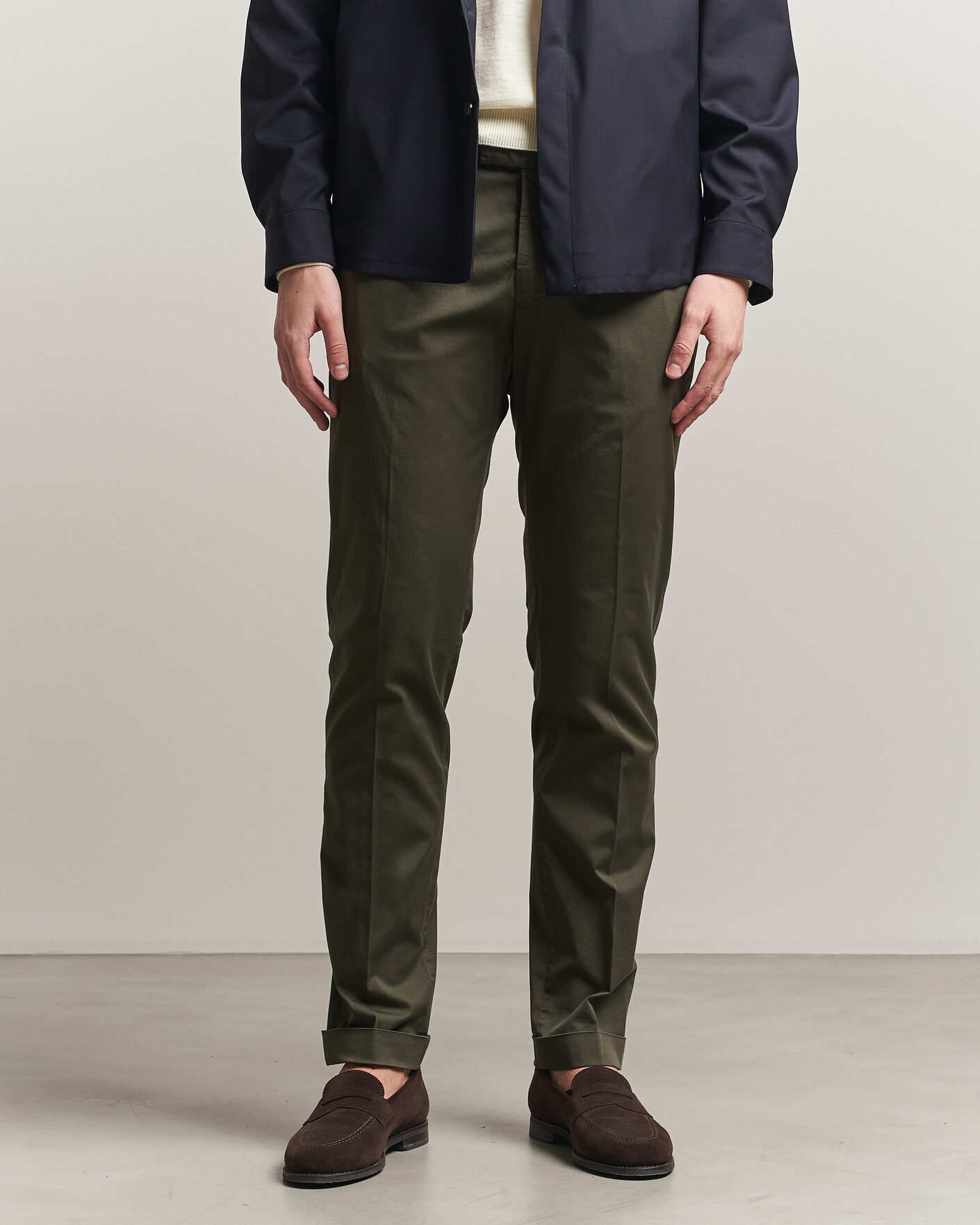Homme | Pantalons | Briglia 1949 | Slim Fit Cotton Chinos Dark Green