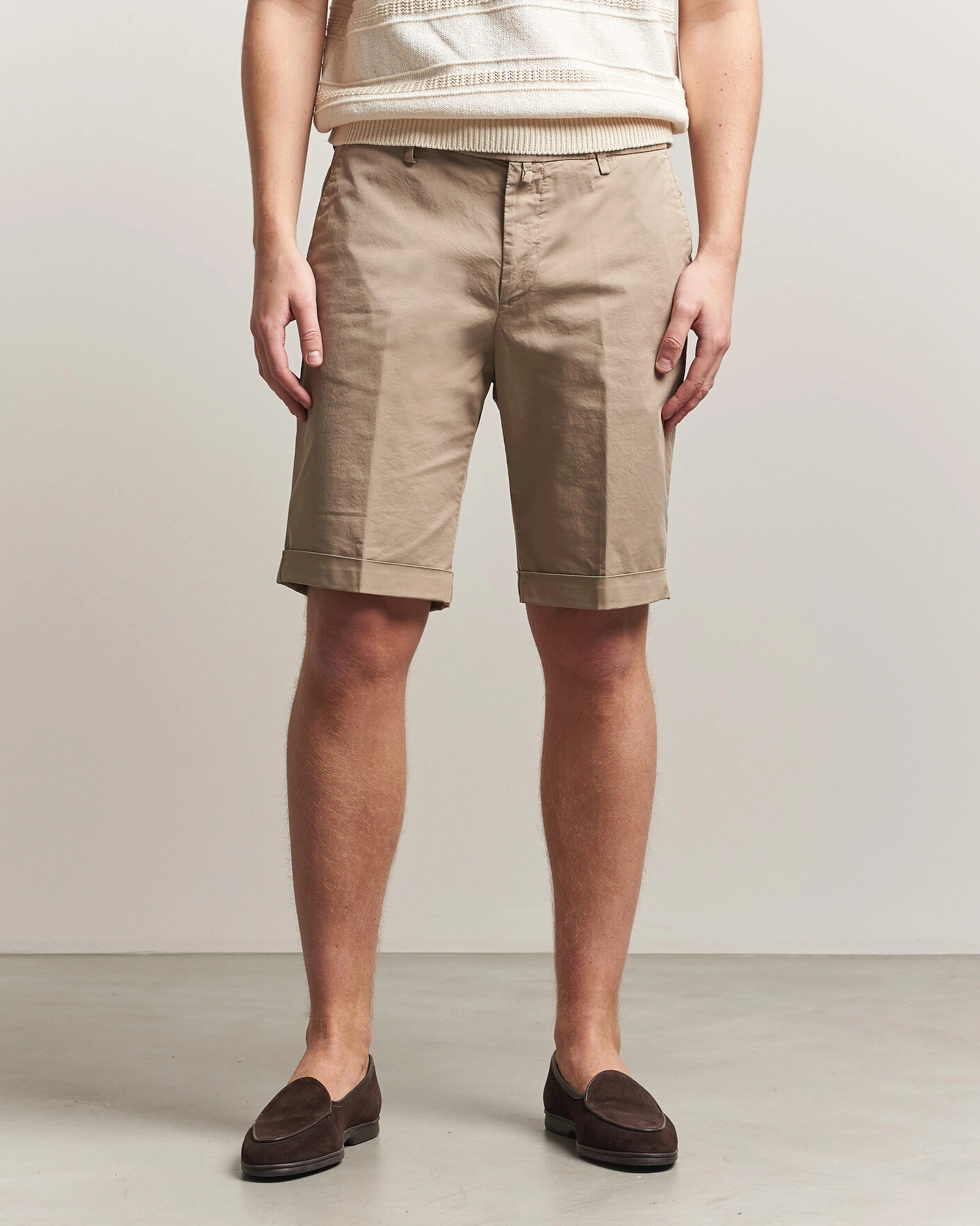 Heren | Korte broek | Briglia 1949 | Cotton Stretch Shorts Taupe