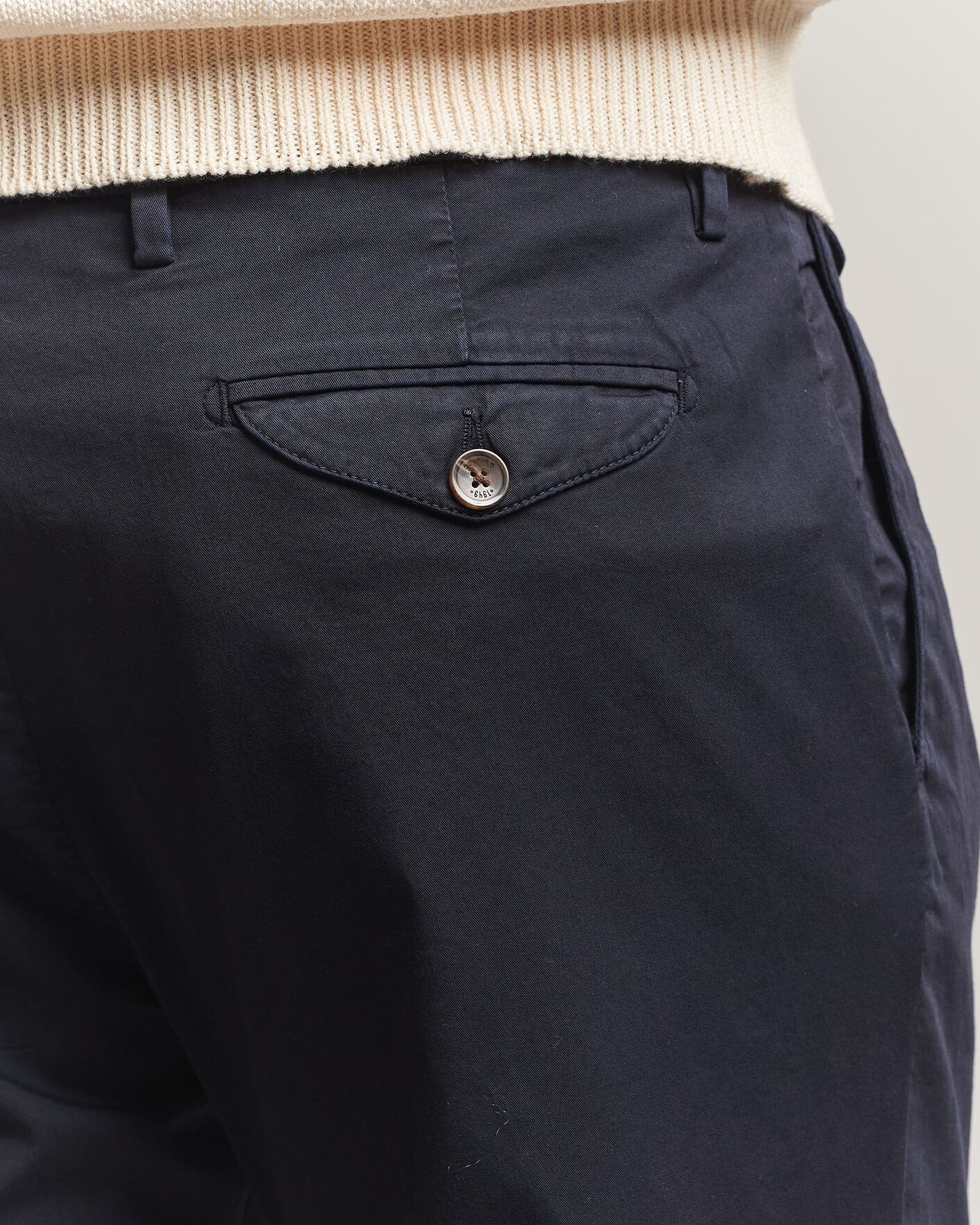 Heren | Broeken | Briglia 1949 | Easy Fit Pleated Cotton Stretch Chino Navy