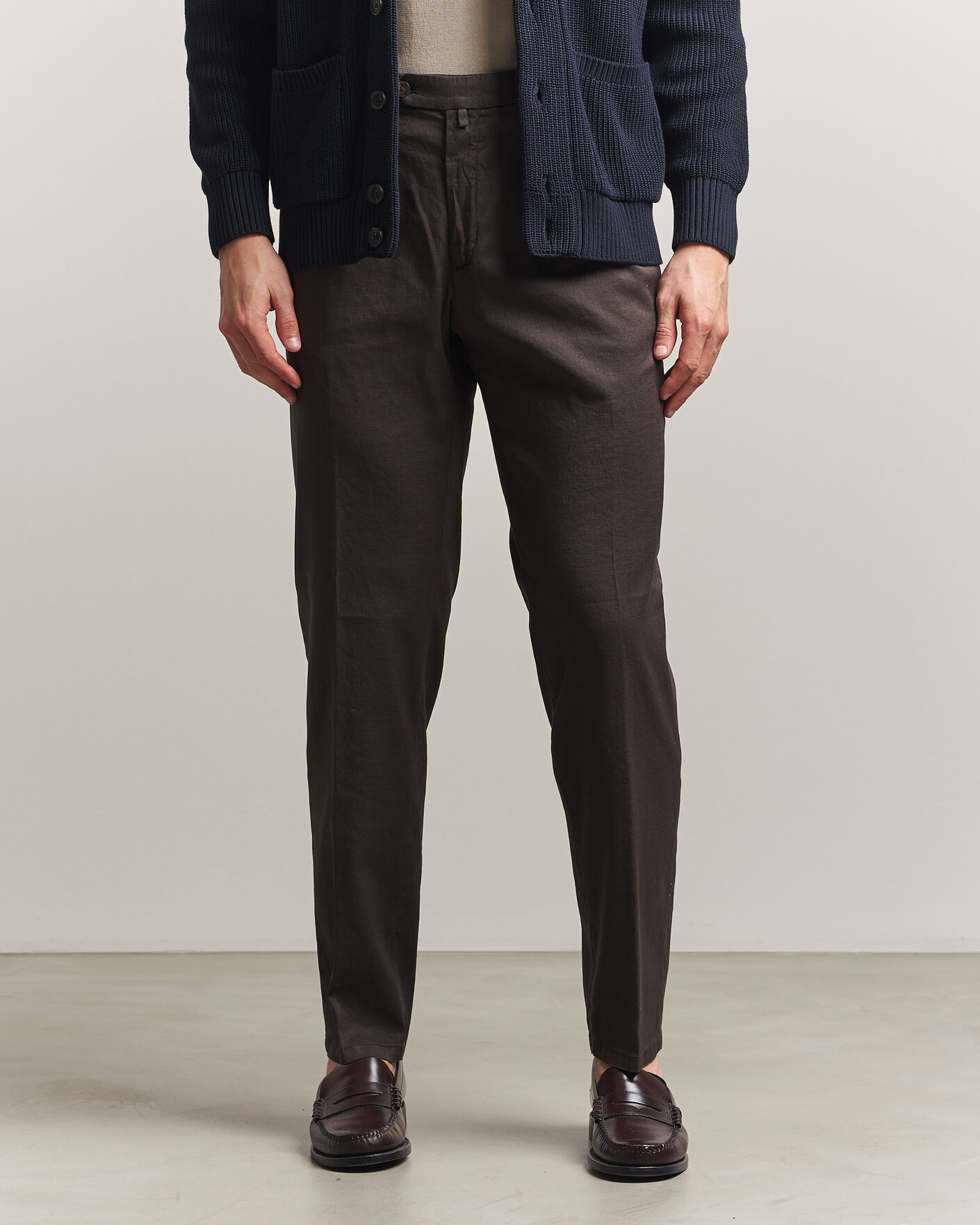 Heren | Broeken | Briglia 1949 | Pleated Linen Trousers Brown