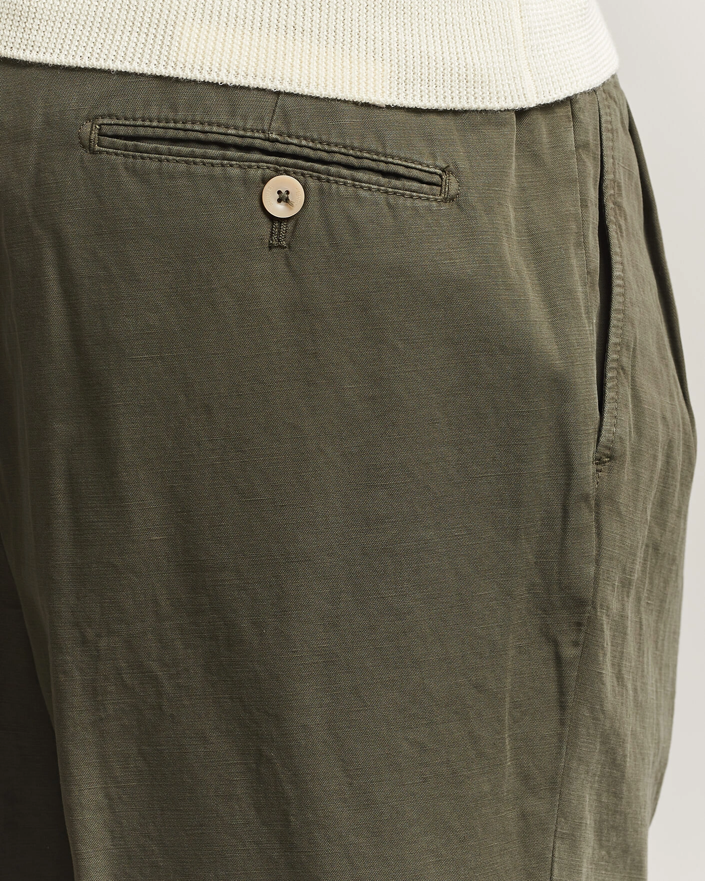 Heren | Broeken | Briglia 1949 | Portobello Loose Fit Cotton/Linen Trousers Olive