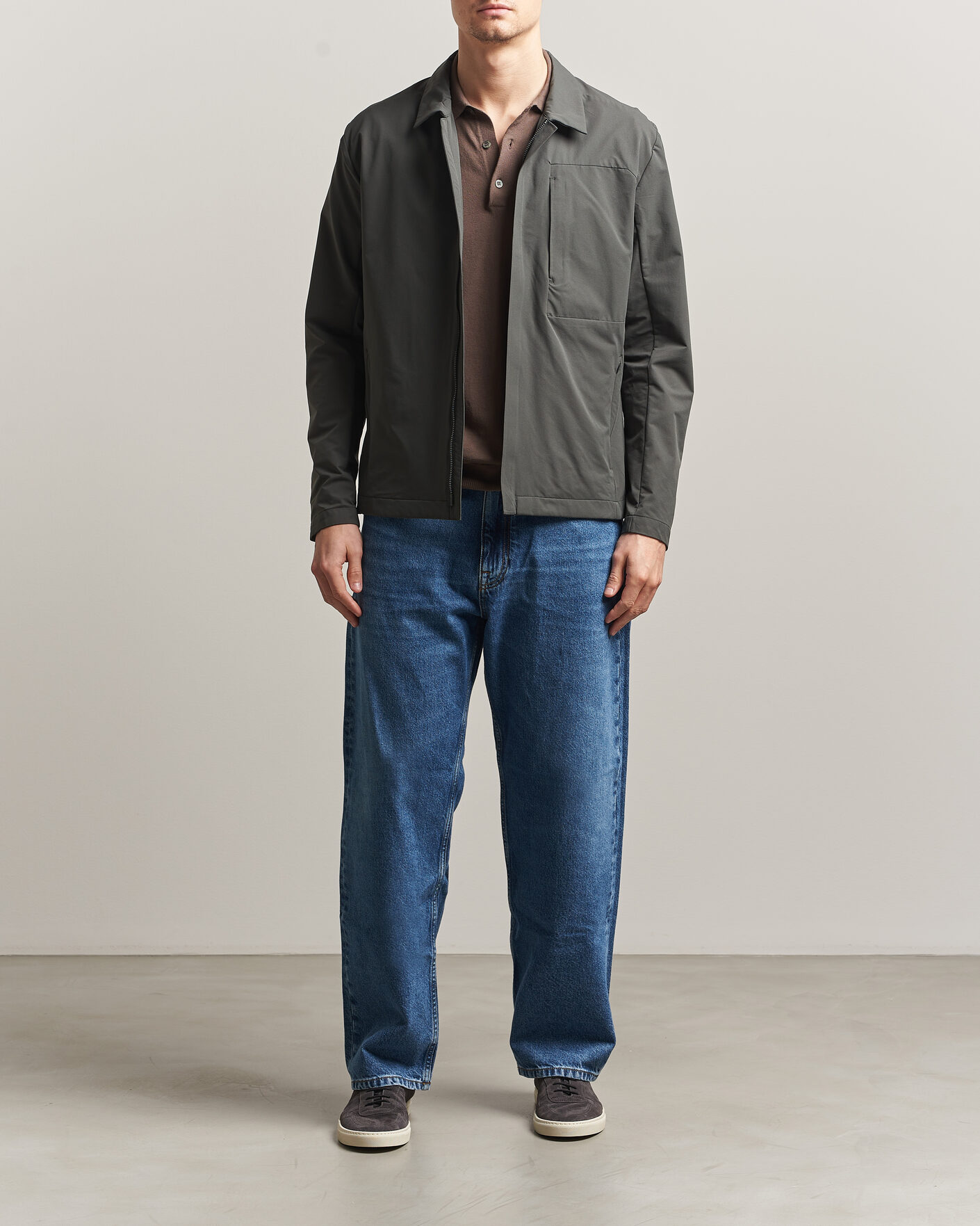 Heren | Jassen | Scandinavian Edition | Merge II Stretch Shirt Jacket Dark Olive