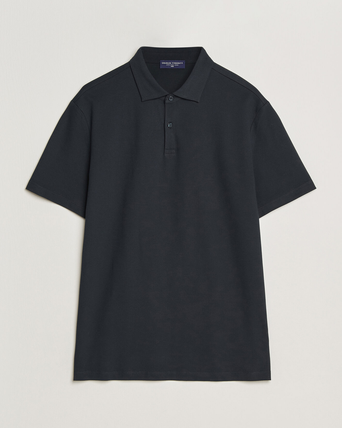 Heren | Polo's | Charles Tyrwhitt | Smart Stretch Pique Polo Black