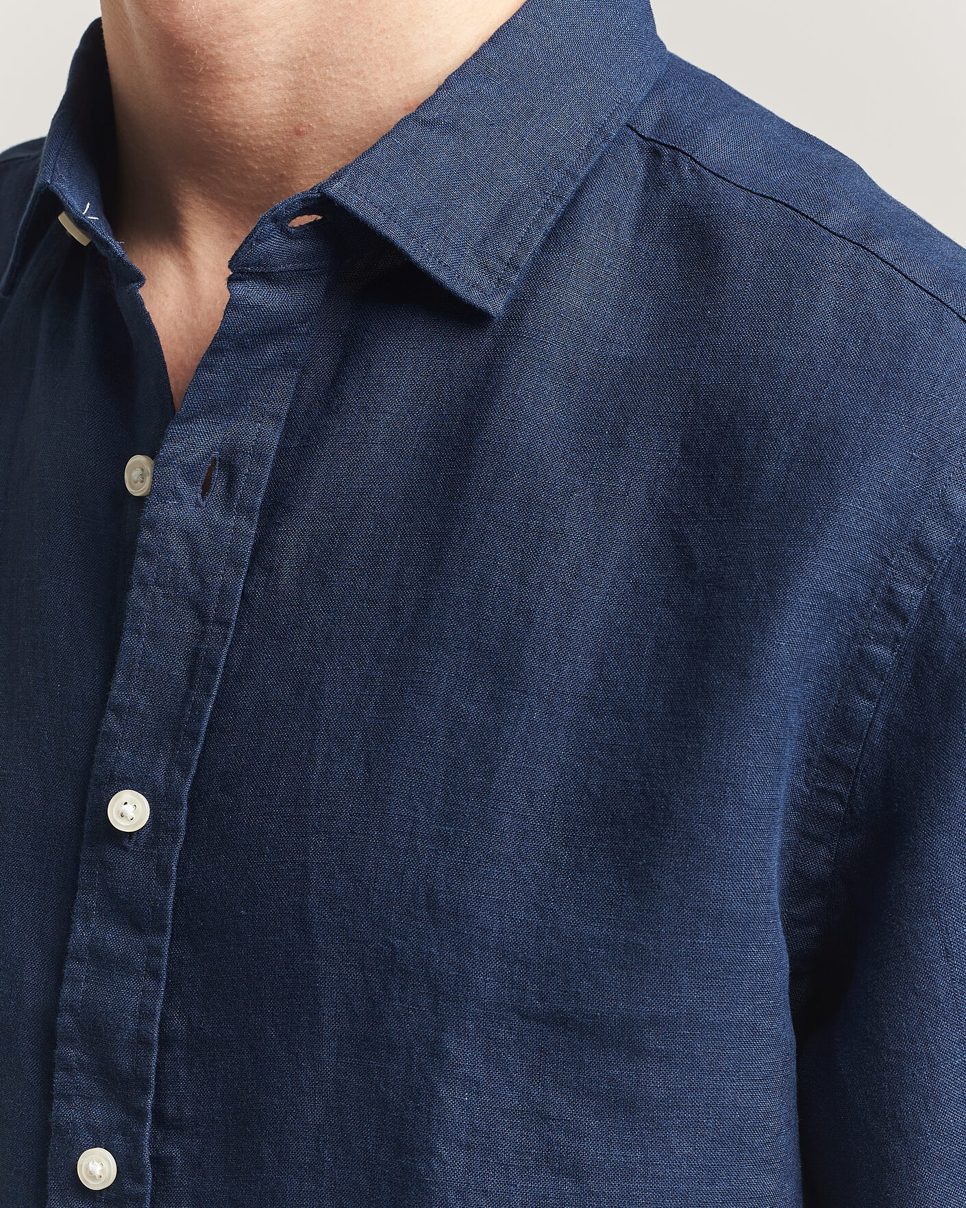 Homme | Chemises | Charles Tyrwhitt | Pure Linen Slim Fit Shirt Navy