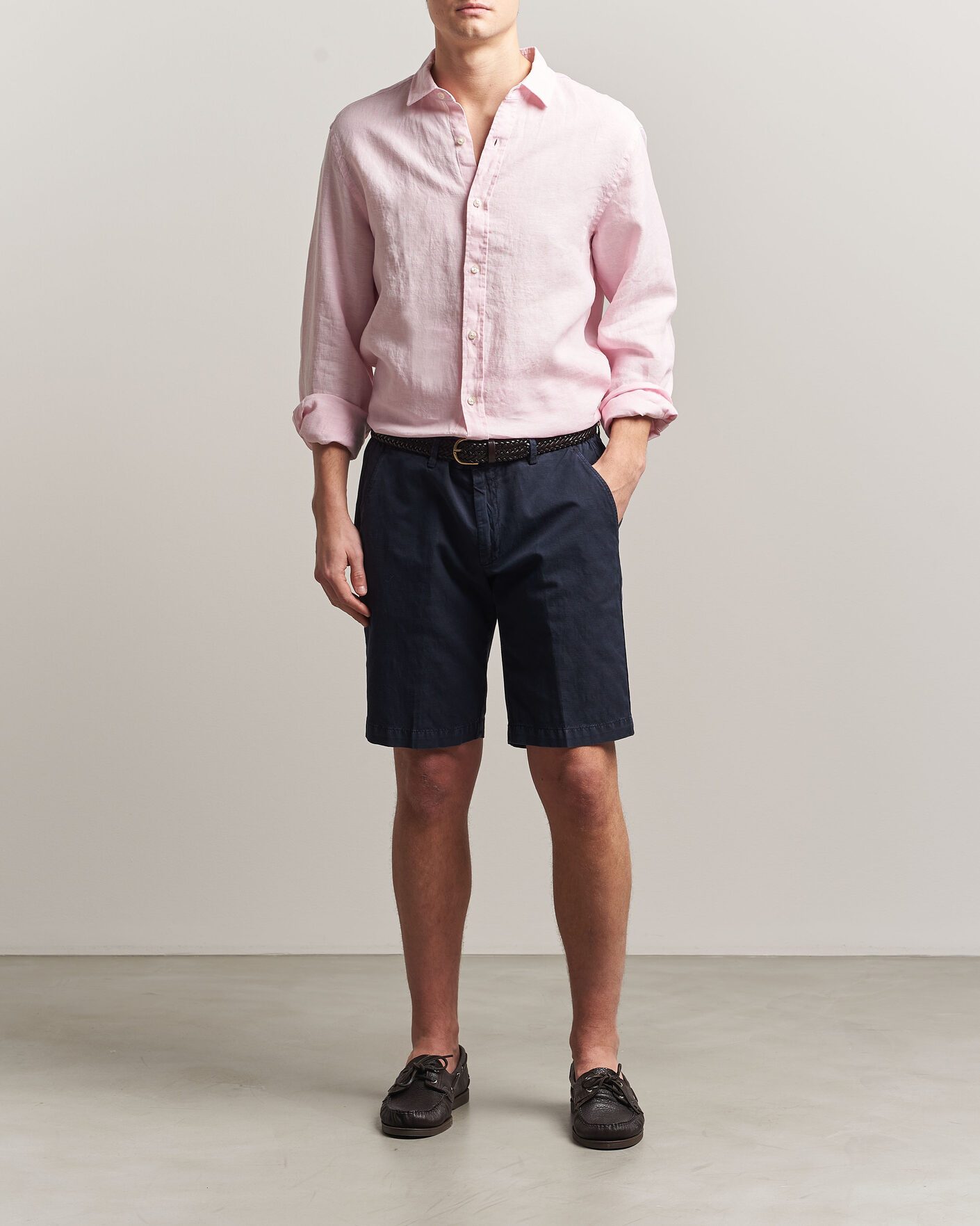 Heren | Overhemden | Charles Tyrwhitt | Pure Linen Slim Fit Shirt Pink