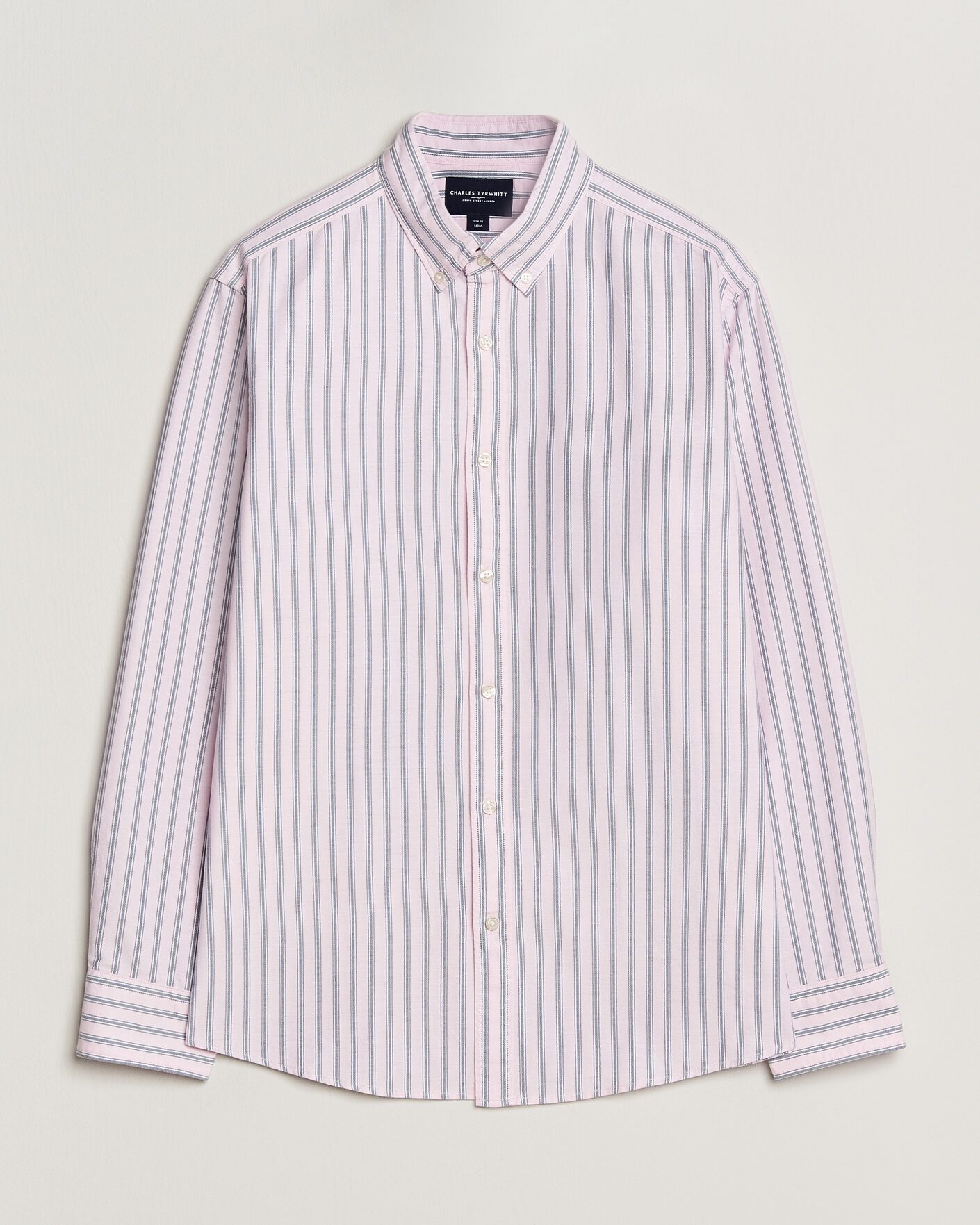 Heren | Overhemden | Charles Tyrwhitt | Button Down Stretch Oxford Shirt Light Pink