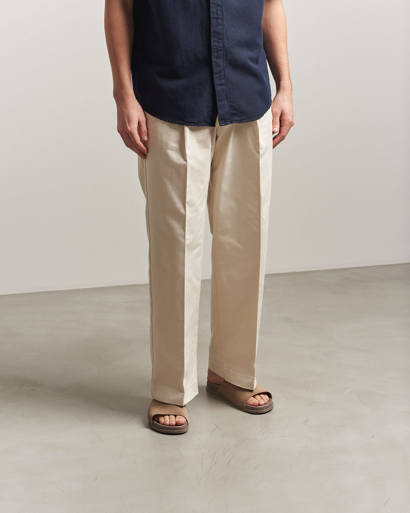 Homme | Sandales Et Mules | Thera's | Classic Slide Sandals Stone Suede