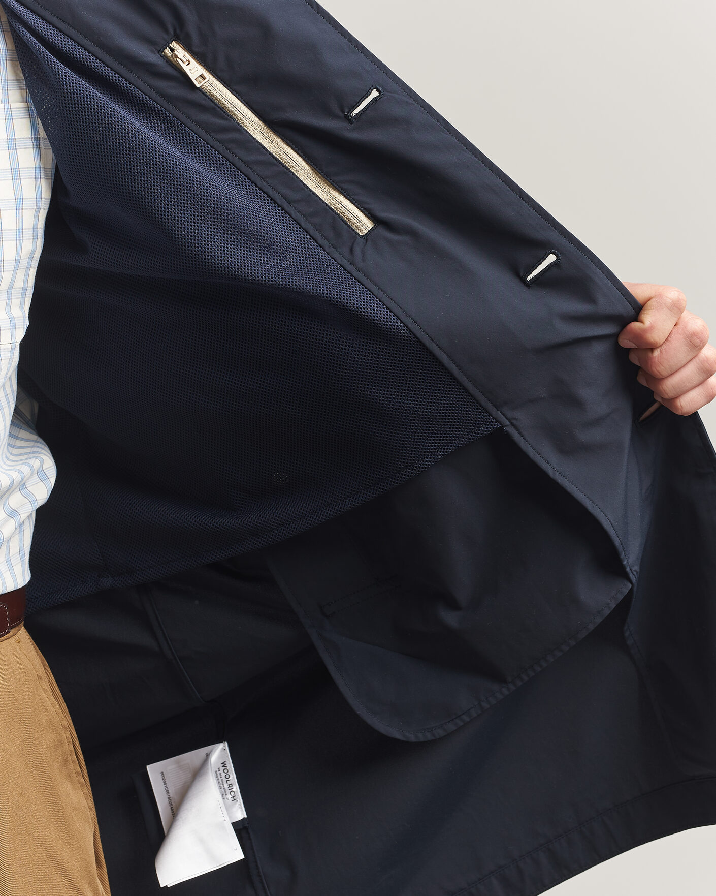 Heren | Jassen | Woolrich | Urban Nylon Water Repelent Carcoat Melton Blue