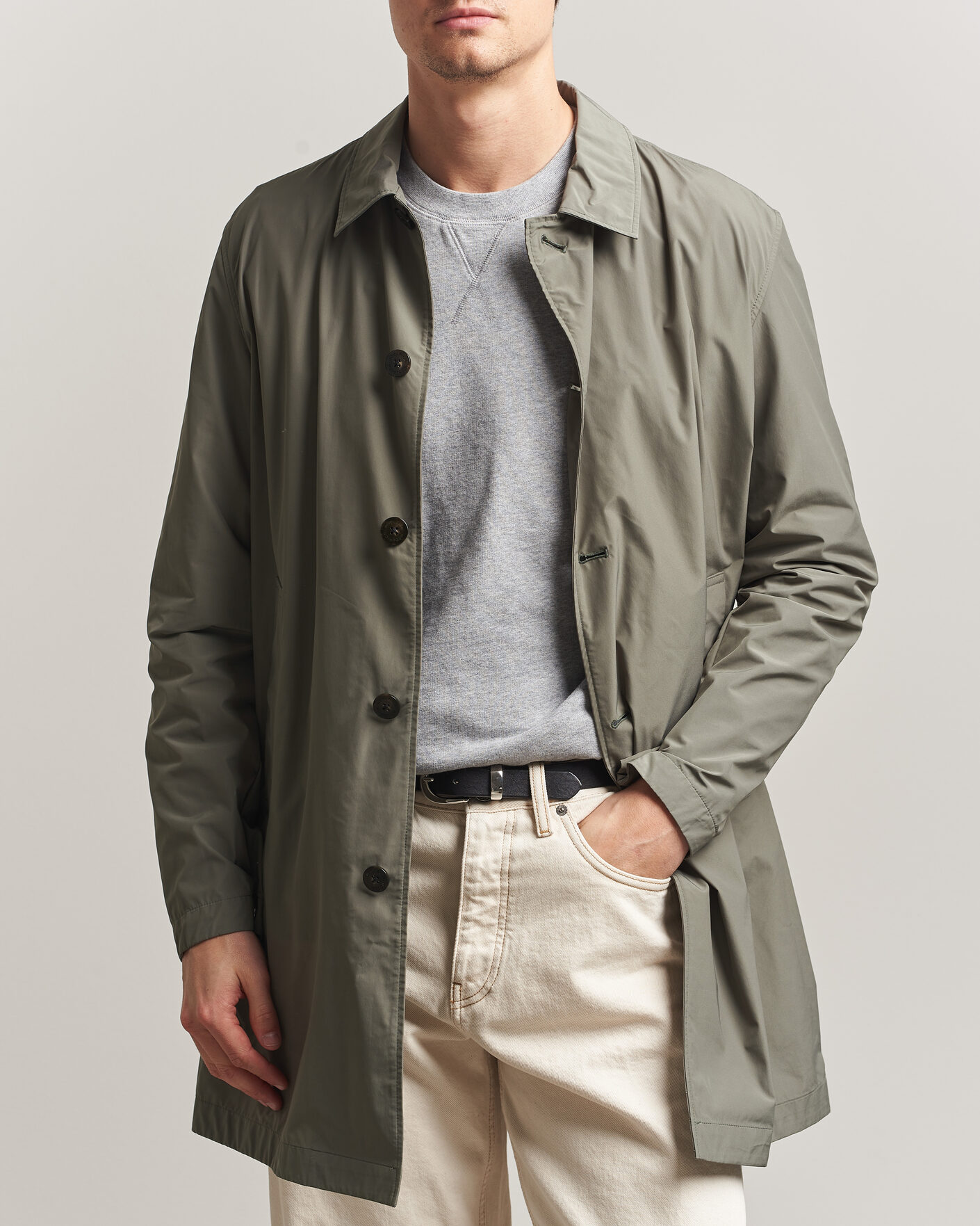 Homme | Manteaux Et Vestes | Woolrich | Urban Nylon Water Repelent Carcoat Smokey Olive