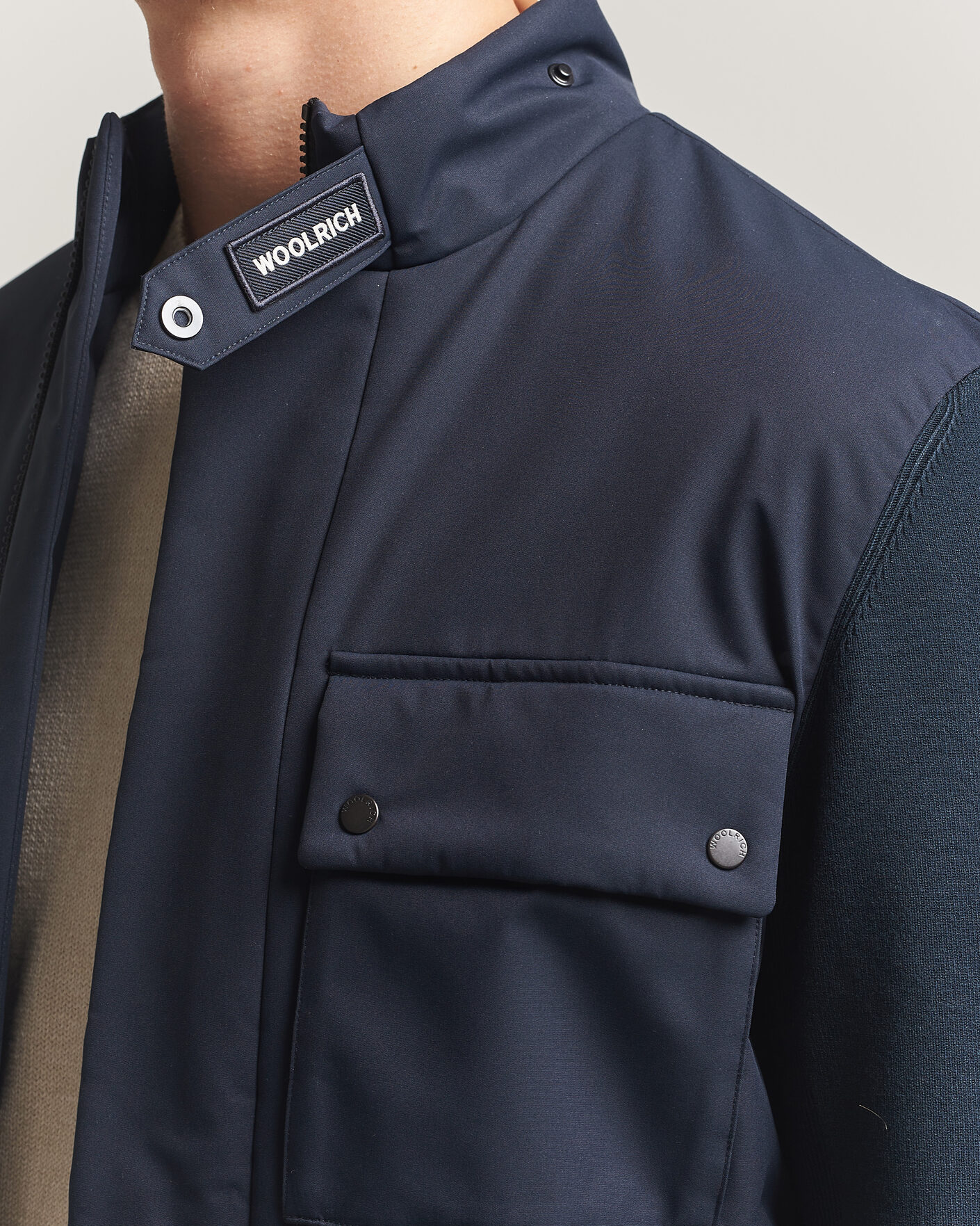 Homme | Manteaux Et Vestes | Woolrich | Two Layers Hybrid Jacket Melton Blue
