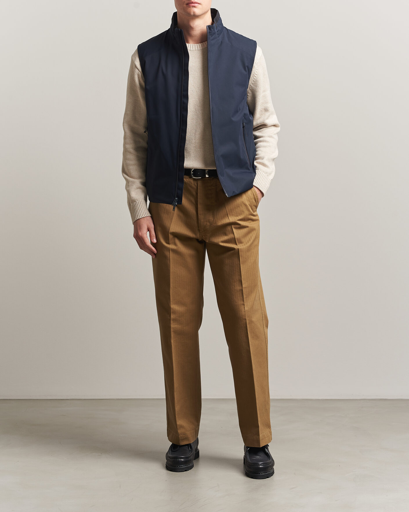 Heren | Gilets | Woolrich | Two Layer Sailing Vest Melton Blue