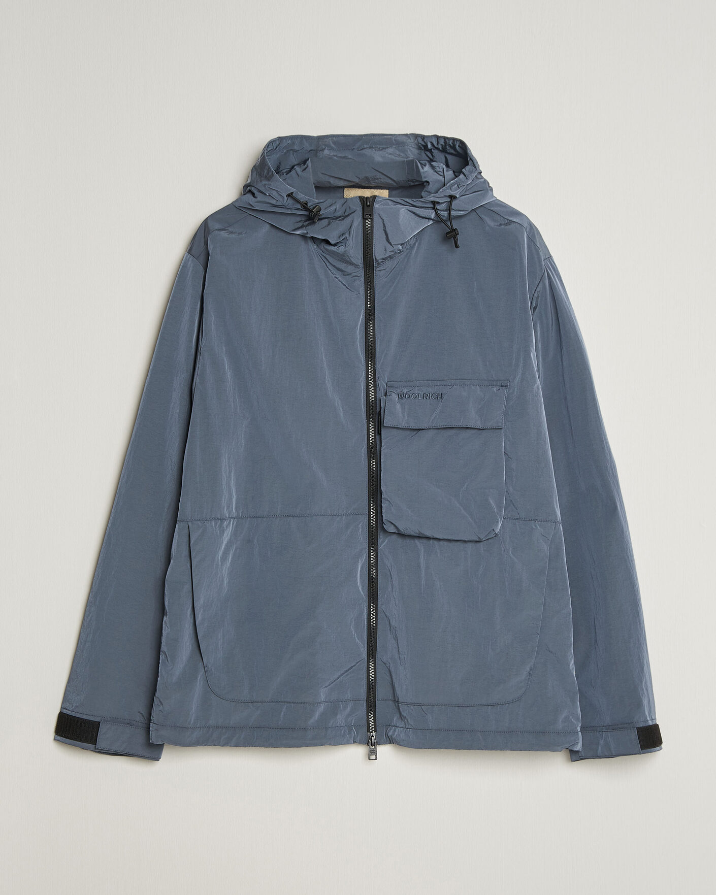 Homme | Manteaux Et Vestes | Woolrich | Shiny Nylon Hooded Jacket Grisaille