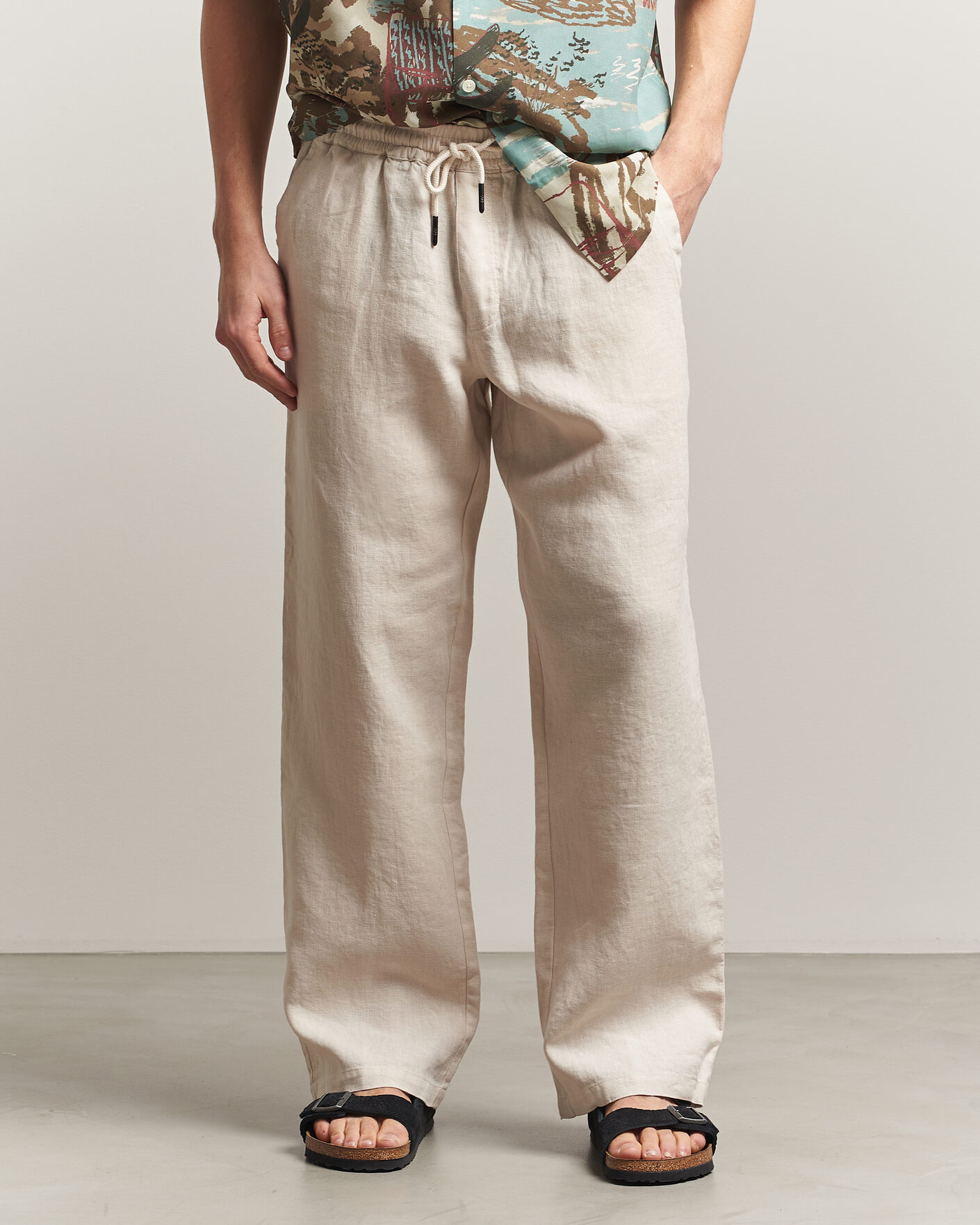 Homme | Pantalons | OAS | Nino Linen Pants Beige
