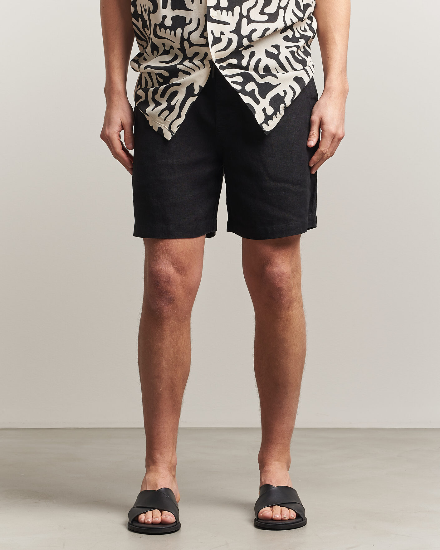 Homme | Shorts | OAS | Porto Linen Shorts Black
