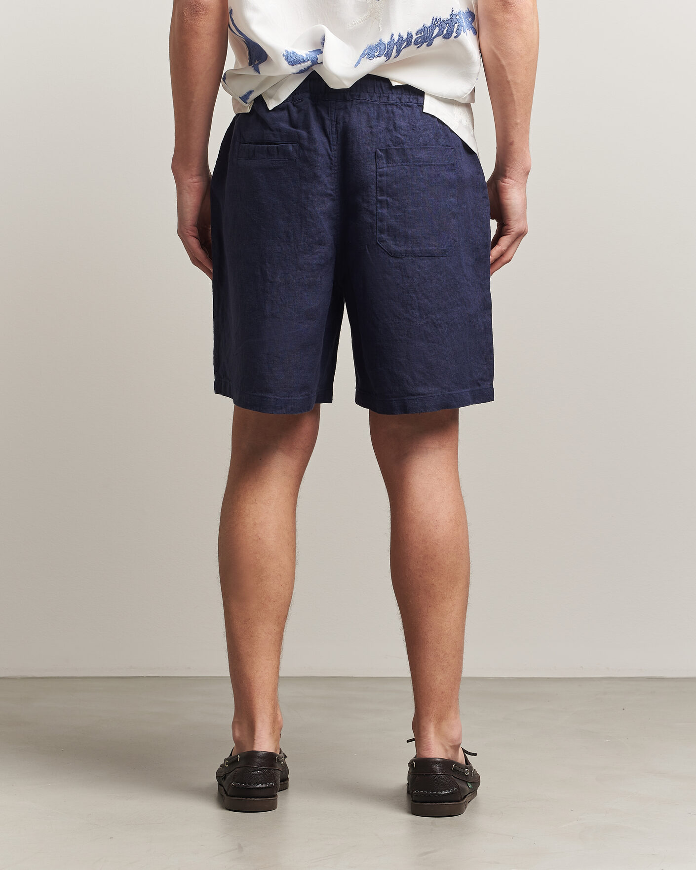 Heren | Korte broek | OAS | Porto Linen Shorts Navy