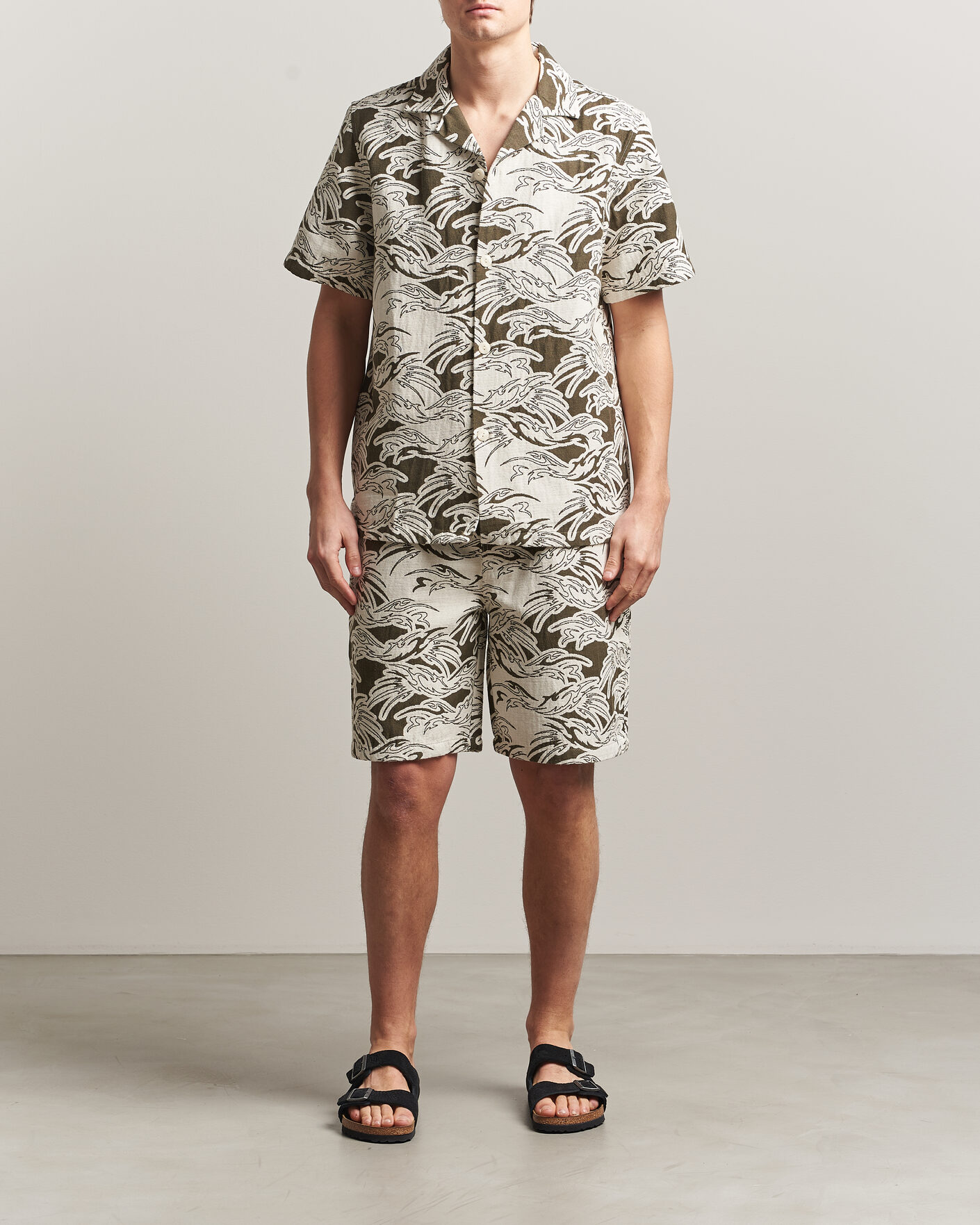 Homme | Chemises | OAS | Cuba Short Sleeve Shirt Rouge Ecru