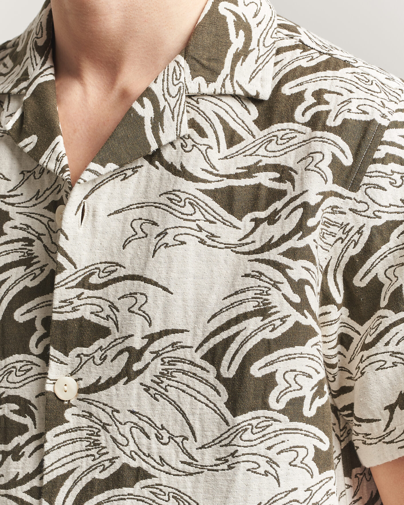 Homme | Chemises | OAS | Cuba Short Sleeve Shirt Rouge Ecru