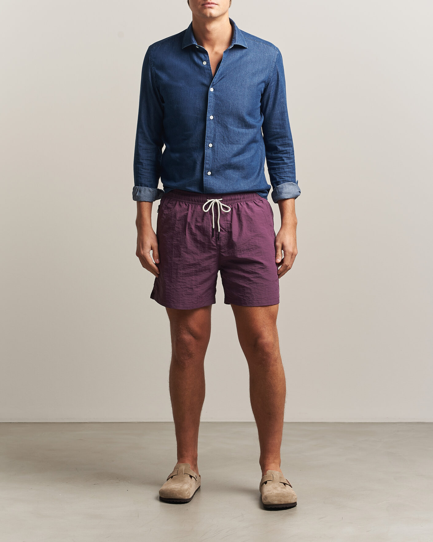 Heren | Zwembroek | OAS | Plain Swimshorts Plum