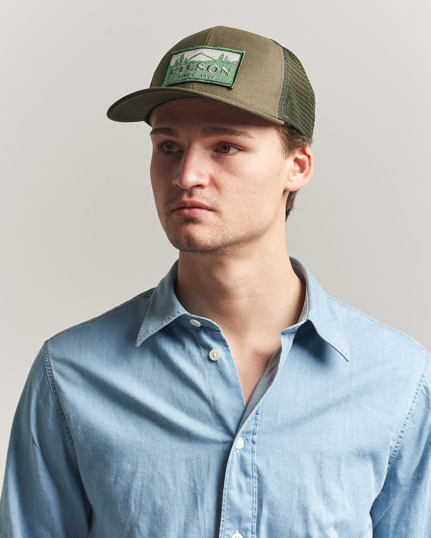 Heren | Hoeden en petten | Filson | Scenic Waxed Logger Mesh Cap Otter Green