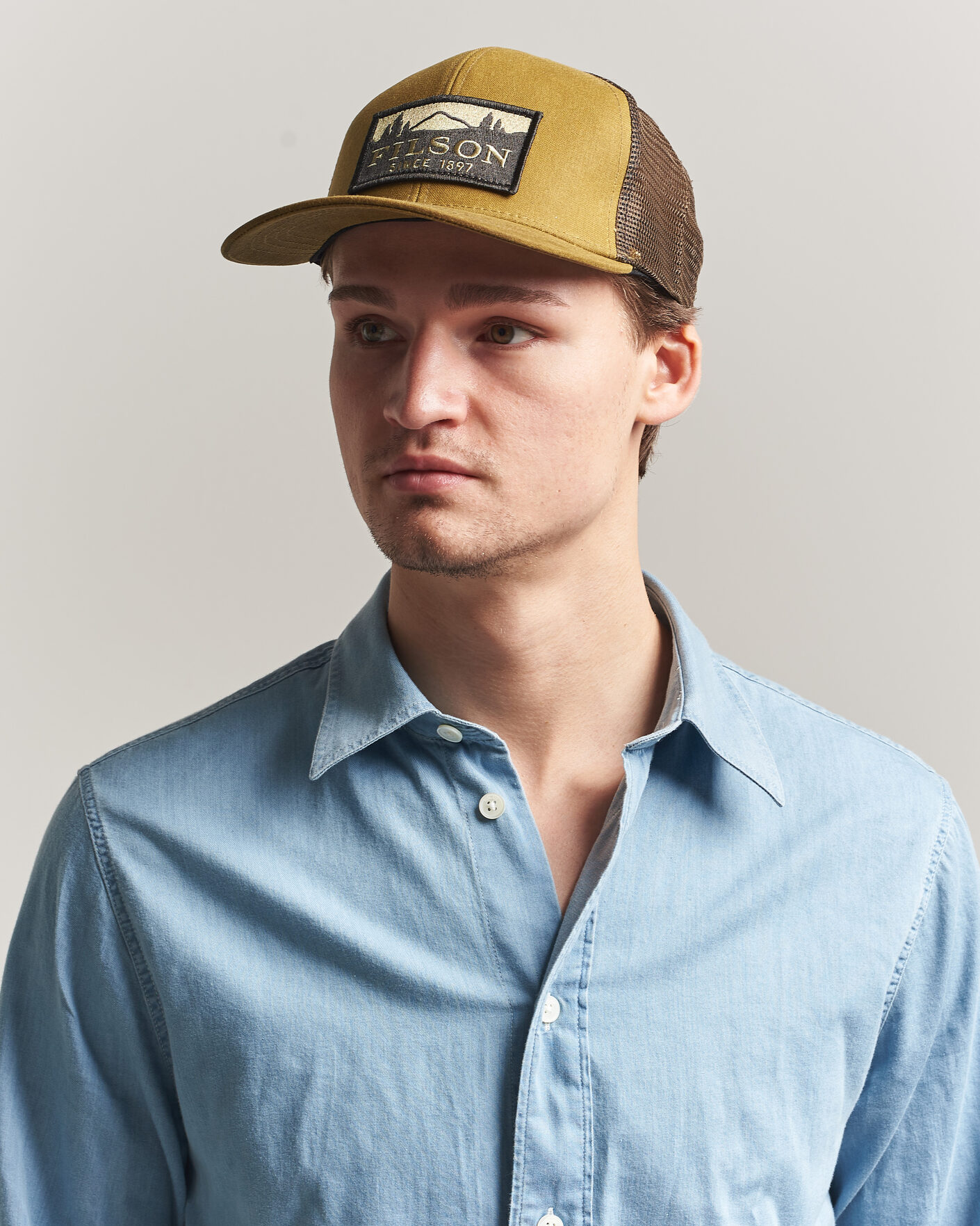 Homme | Bobs Et Casquettes | Filson | Scenic Waxed Logger Mesh Cap Dark Tan