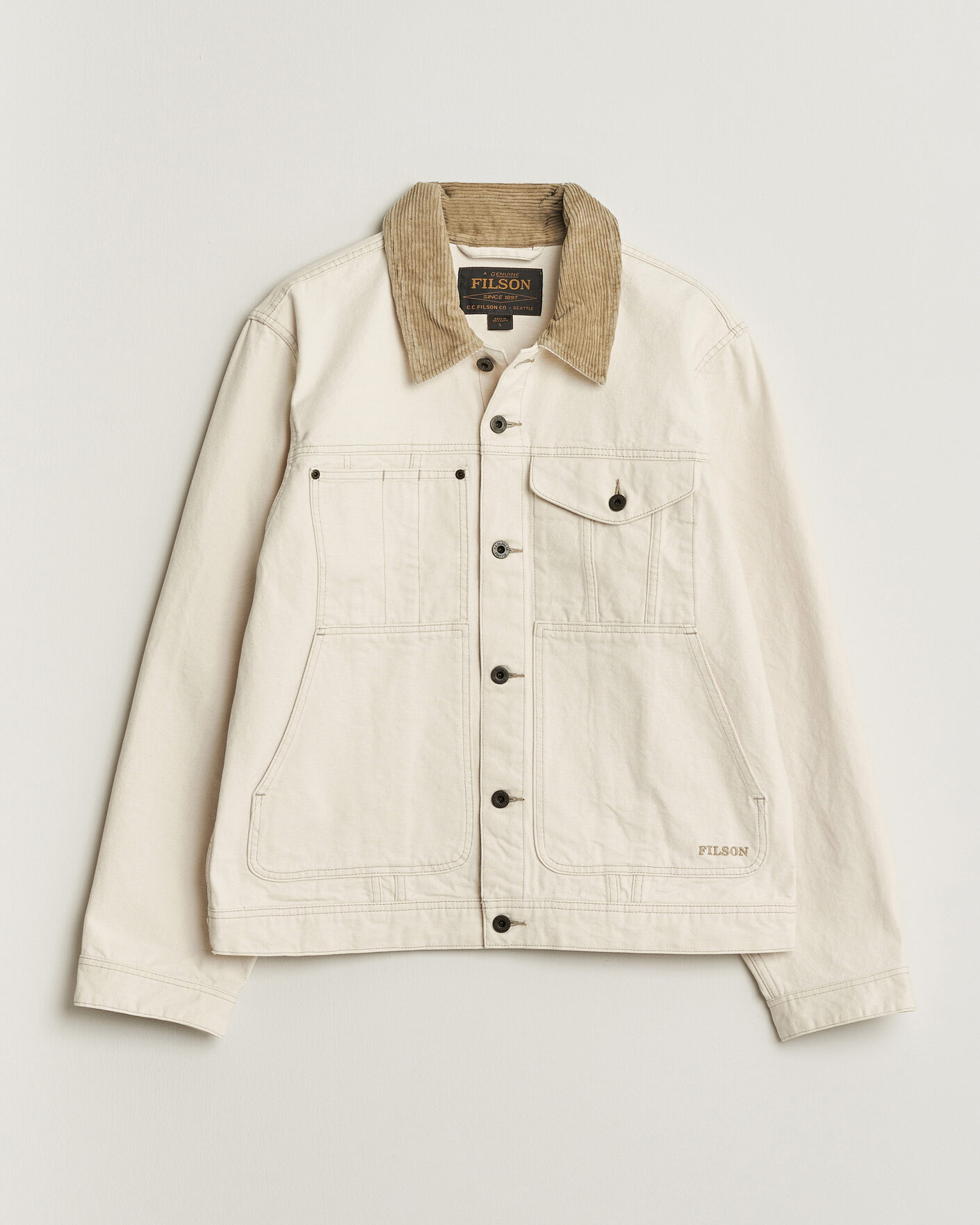 Homme | Manteaux Et Vestes | Filson | Rustic Canvas Short Cruiser Natural Seed